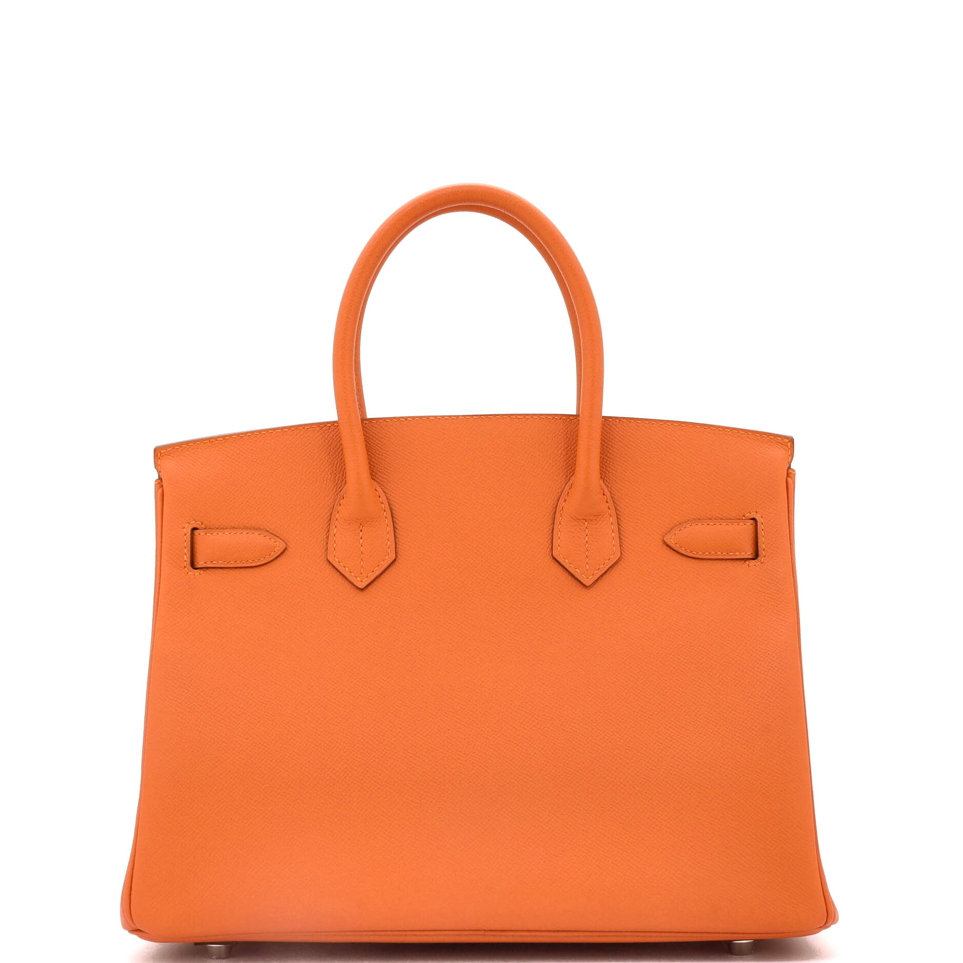 Hermes Birkin Handbag Orange Epsom with Palladium Hardware 30