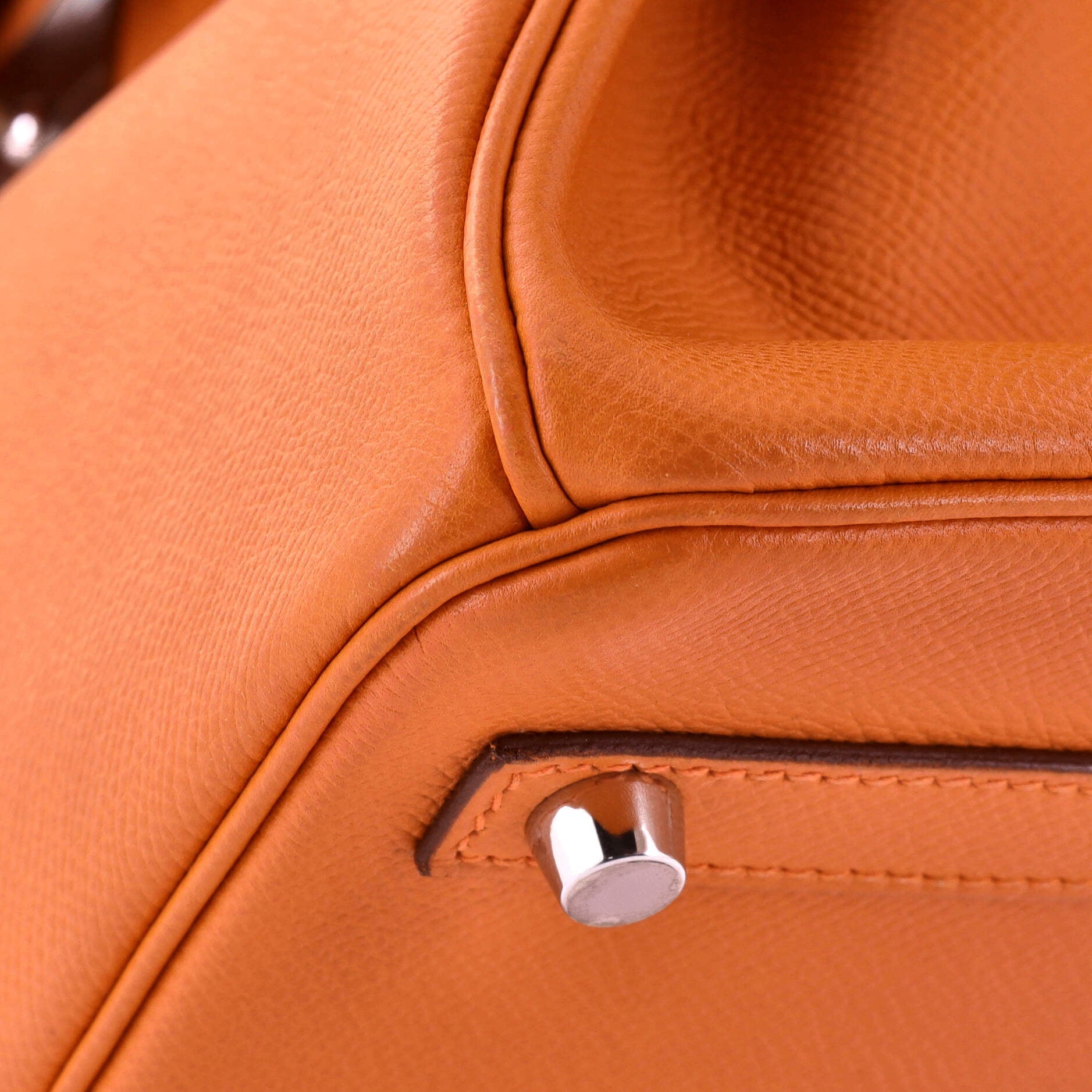 Hermes Birkin Handbag Orange Epsom with Palladium Hardware 30