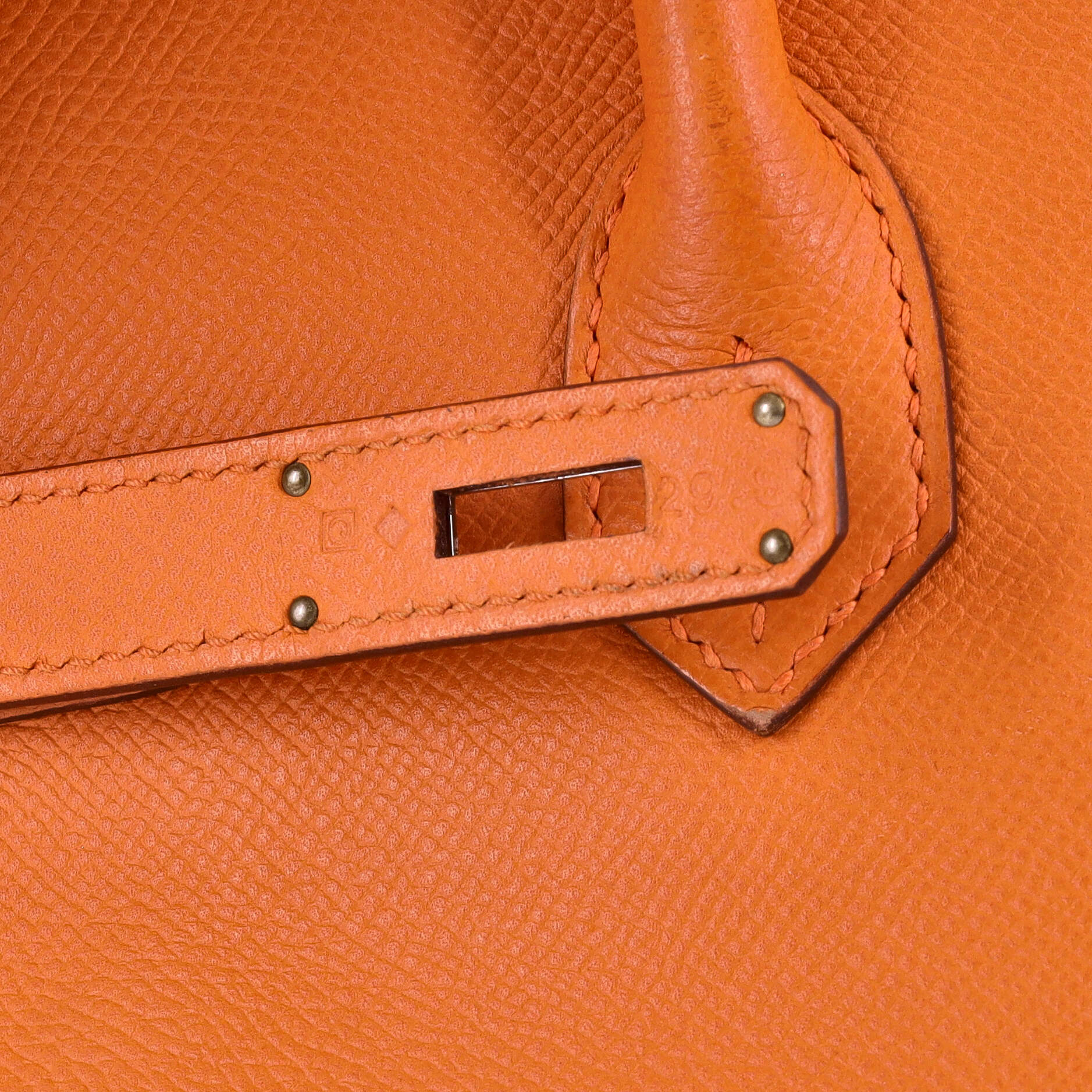 Hermes Birkin Handbag Orange Epsom with Palladium Hardware 30