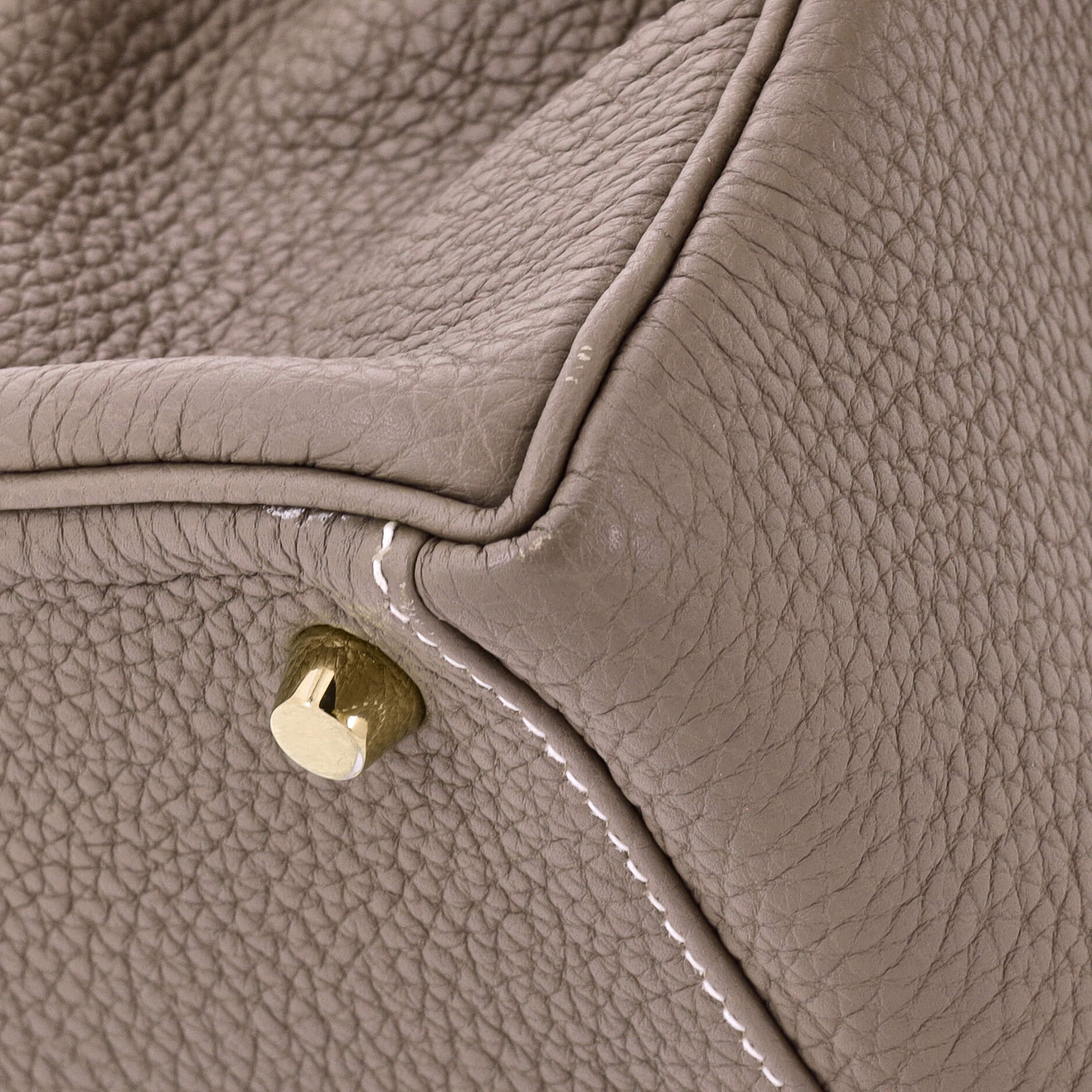Hermes Kelly Handbag Grey Togo with Gold Hardware 28