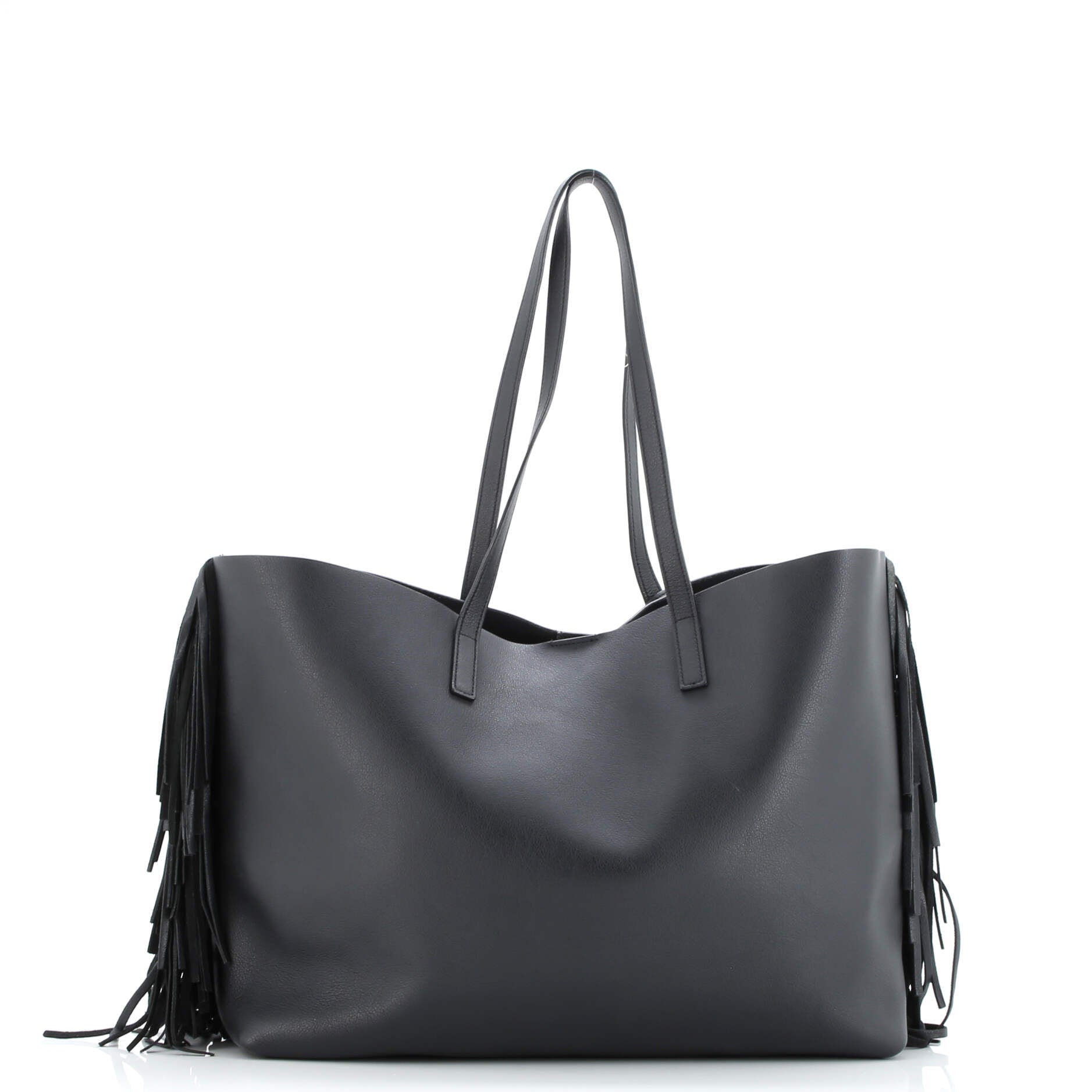 Saint Laurent Fringe Shopper Tote Leather Large