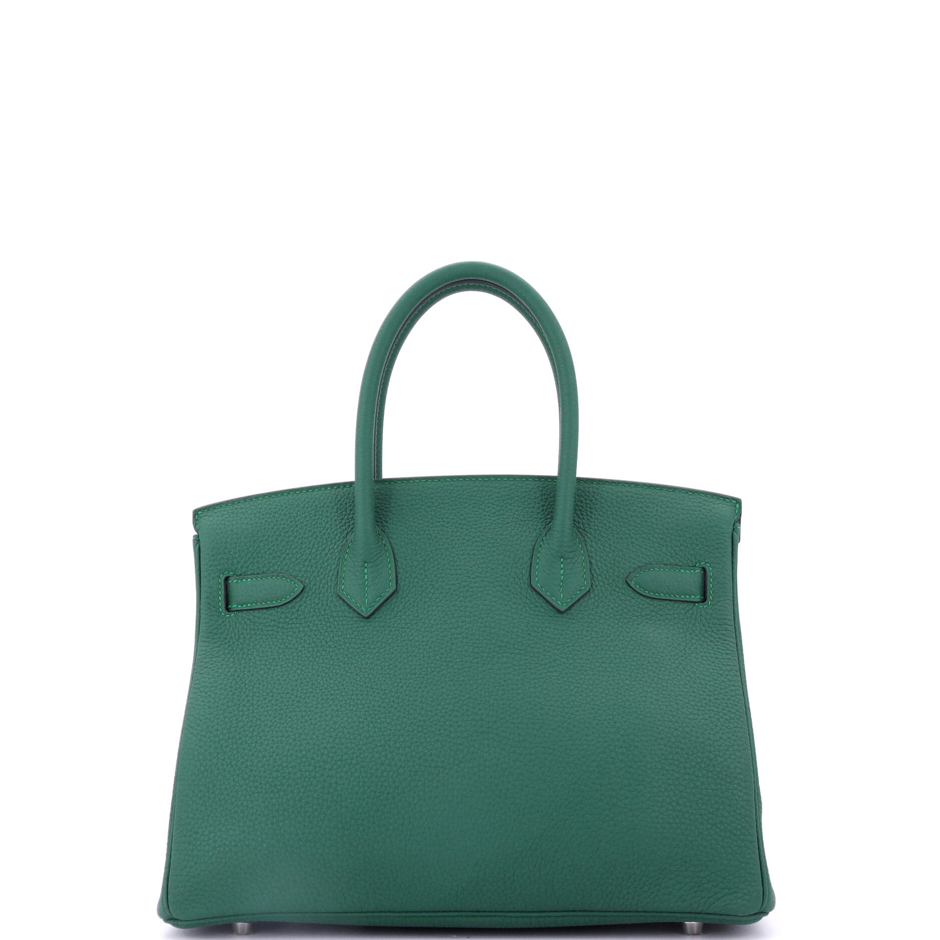 Hermes Birkin Handbag Green Togo with Palladium Hardware 30