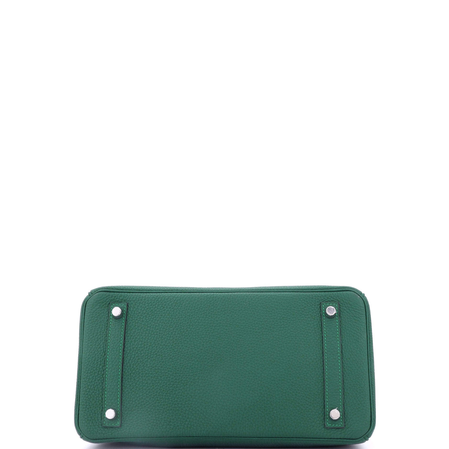 Hermes Birkin Handbag Green Togo with Palladium Hardware 30