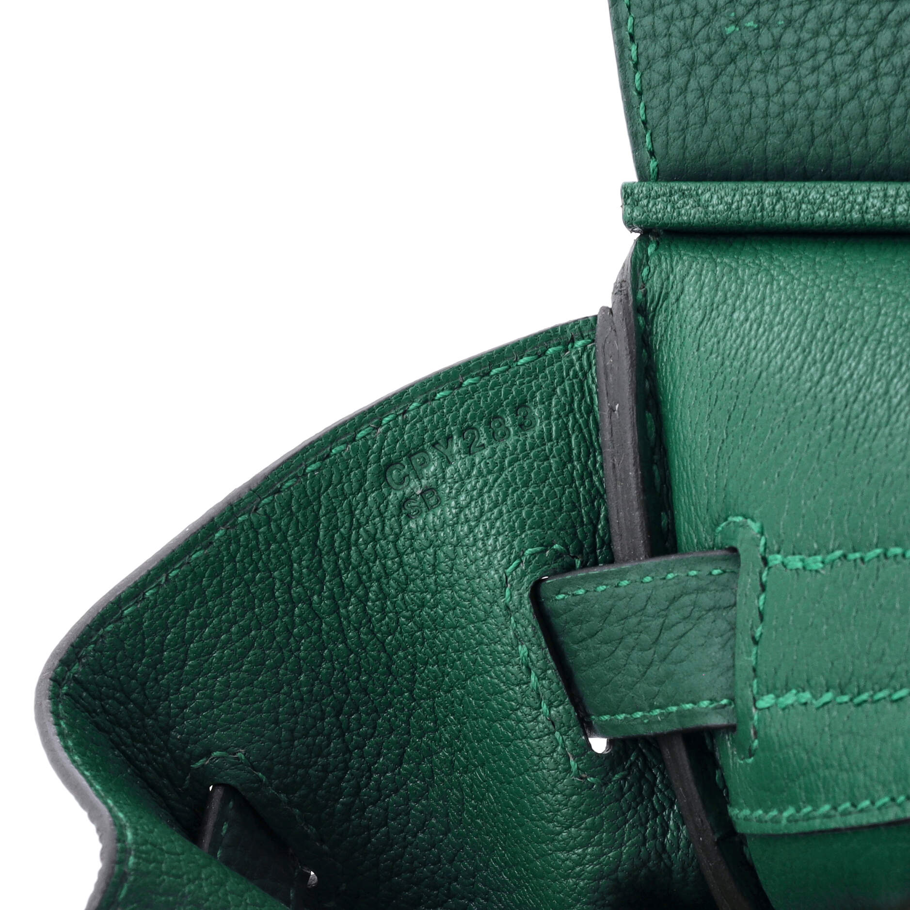 Hermes Birkin Handbag Green Togo with Palladium Hardware 30