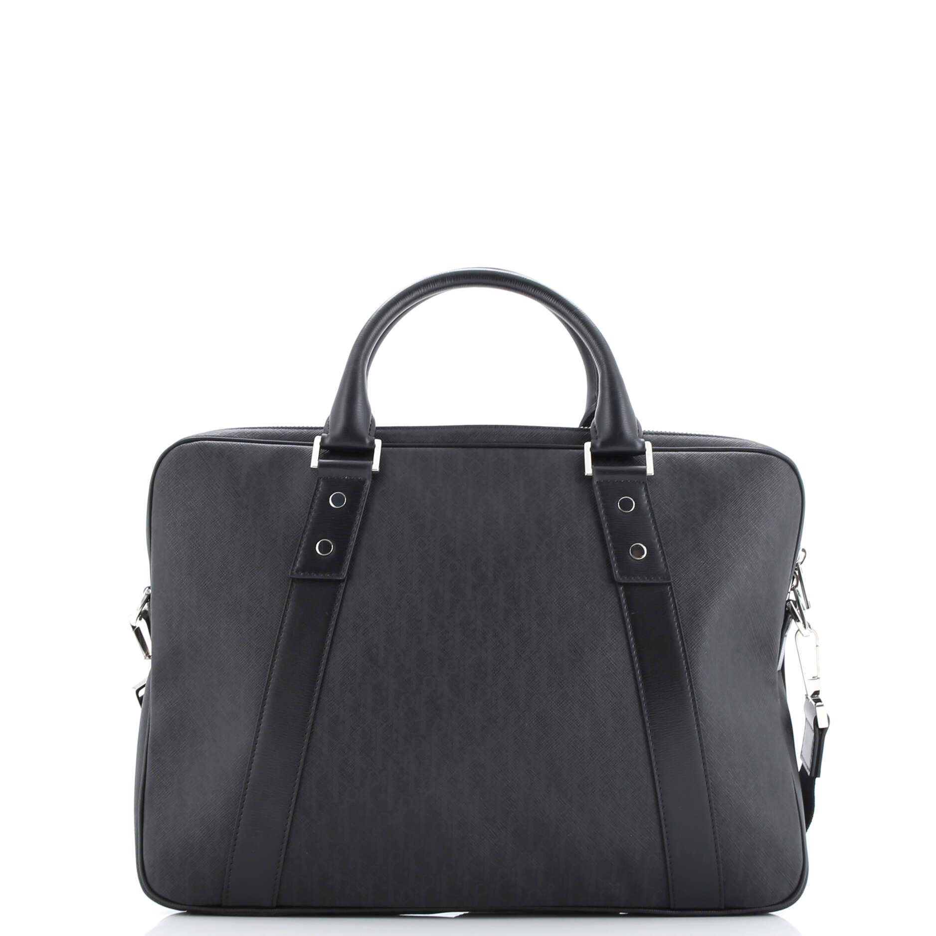 Christian Dior Homme Convertible Zip Slim Briefcase Leather Large