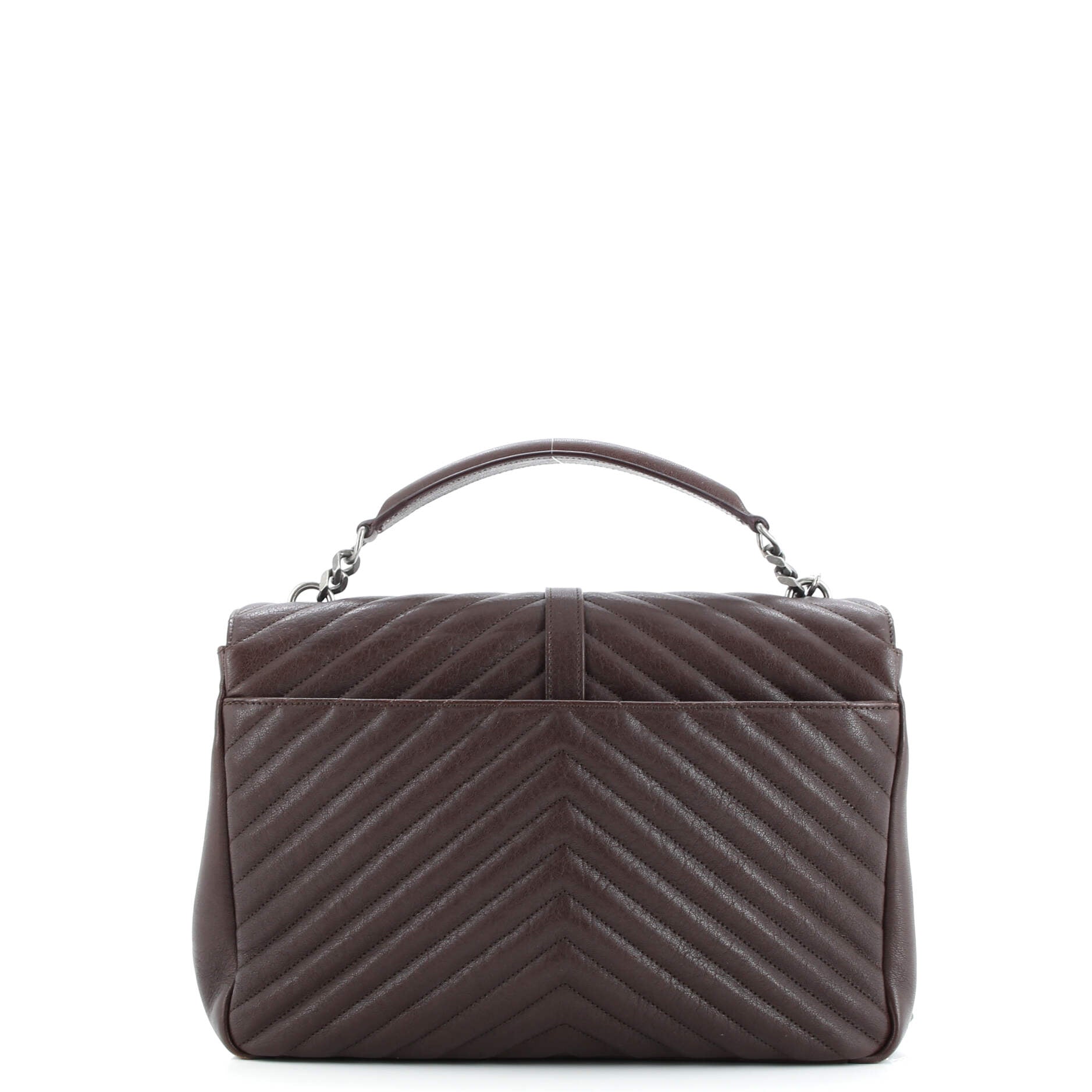 Saint Laurent Classic Monogram College Bag Matelasse Chevron Leather Large