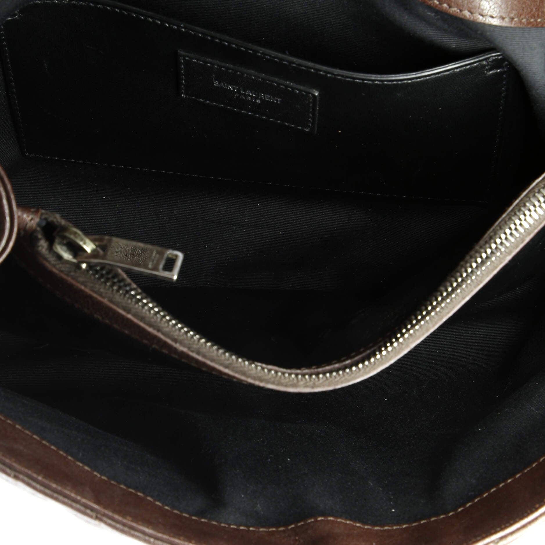 Saint Laurent Classic Monogram College Bag Matelasse Chevron Leather Large