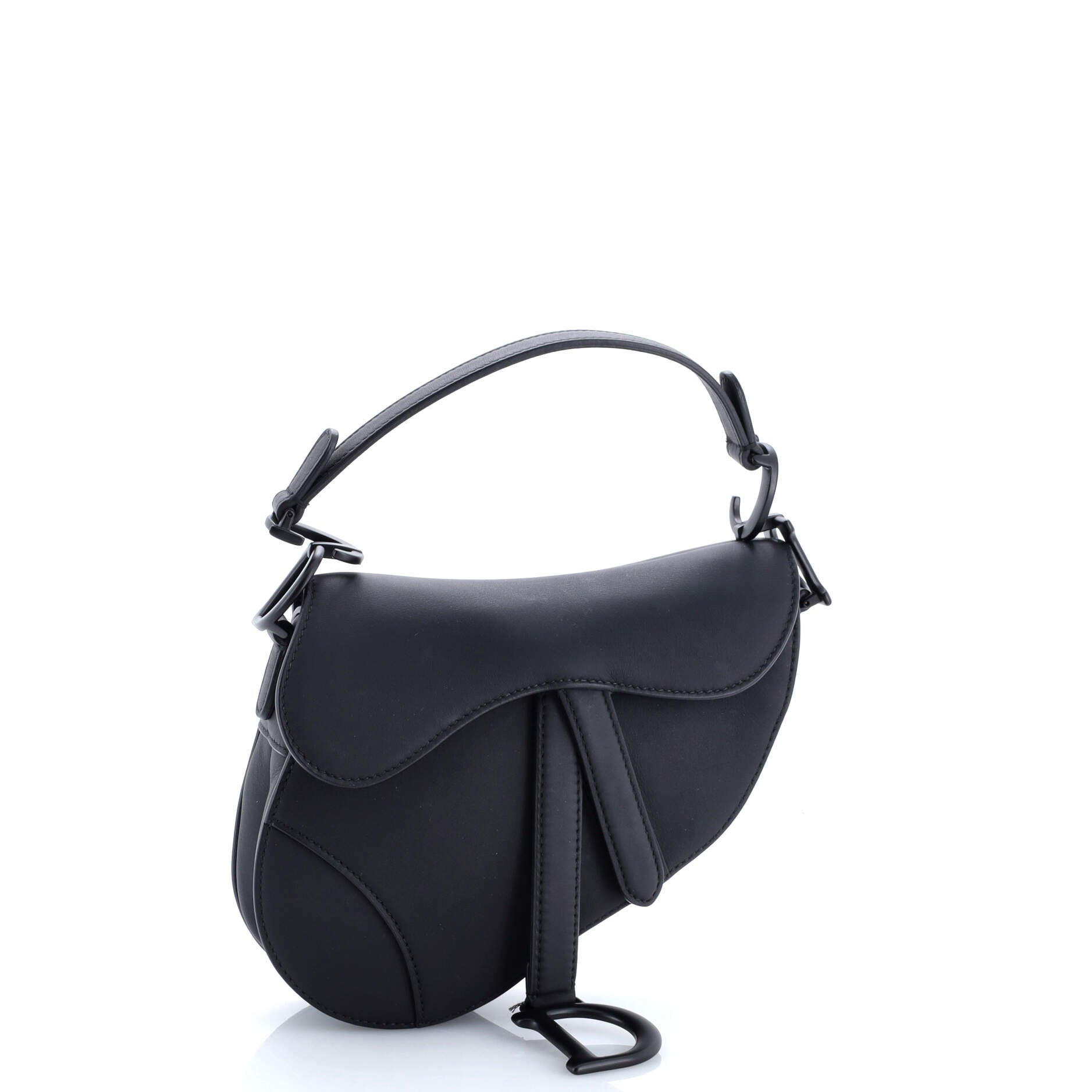 Christian Dior Ultra Matte Saddle Handbag Leather Mini