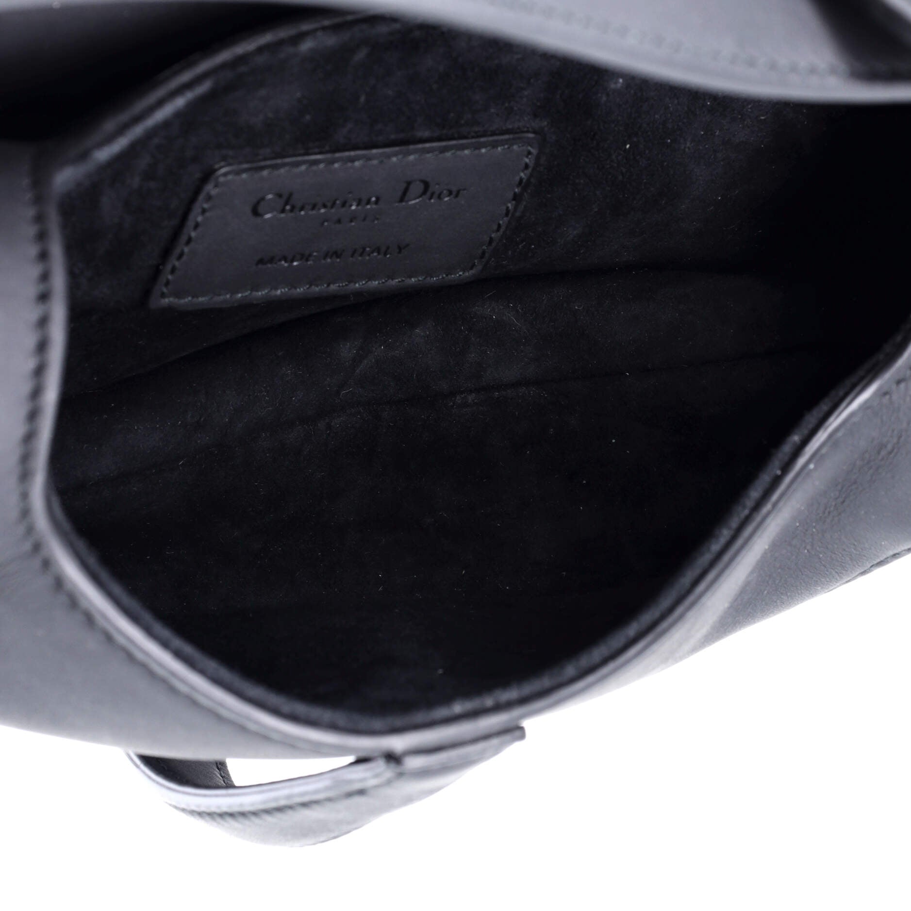 Christian Dior Ultra Matte Saddle Handbag Leather Mini