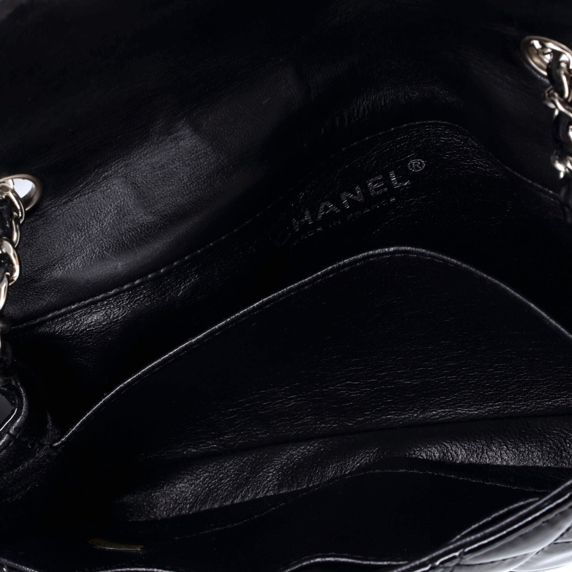 Chanel Classic Single Flap Bag Quilted Patent Extra Mini