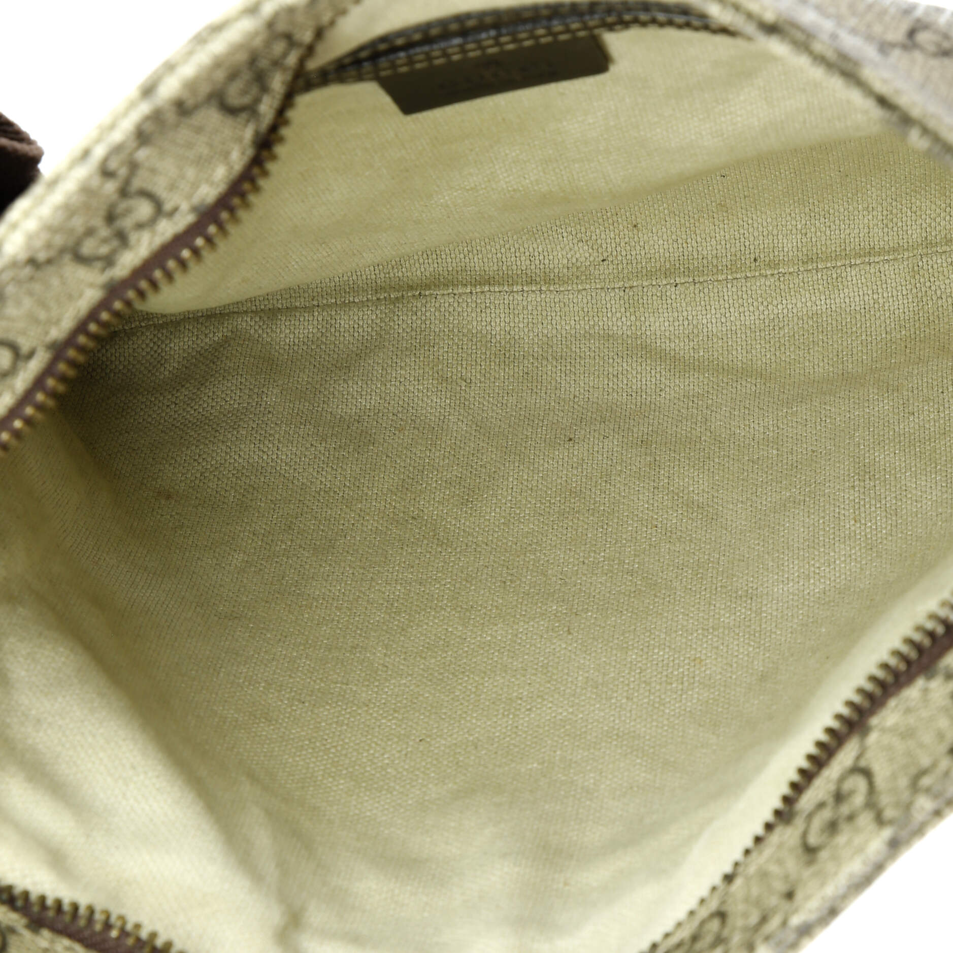 Gucci Front Zip Flat Messenger Bag GG Coated Canvas Medium