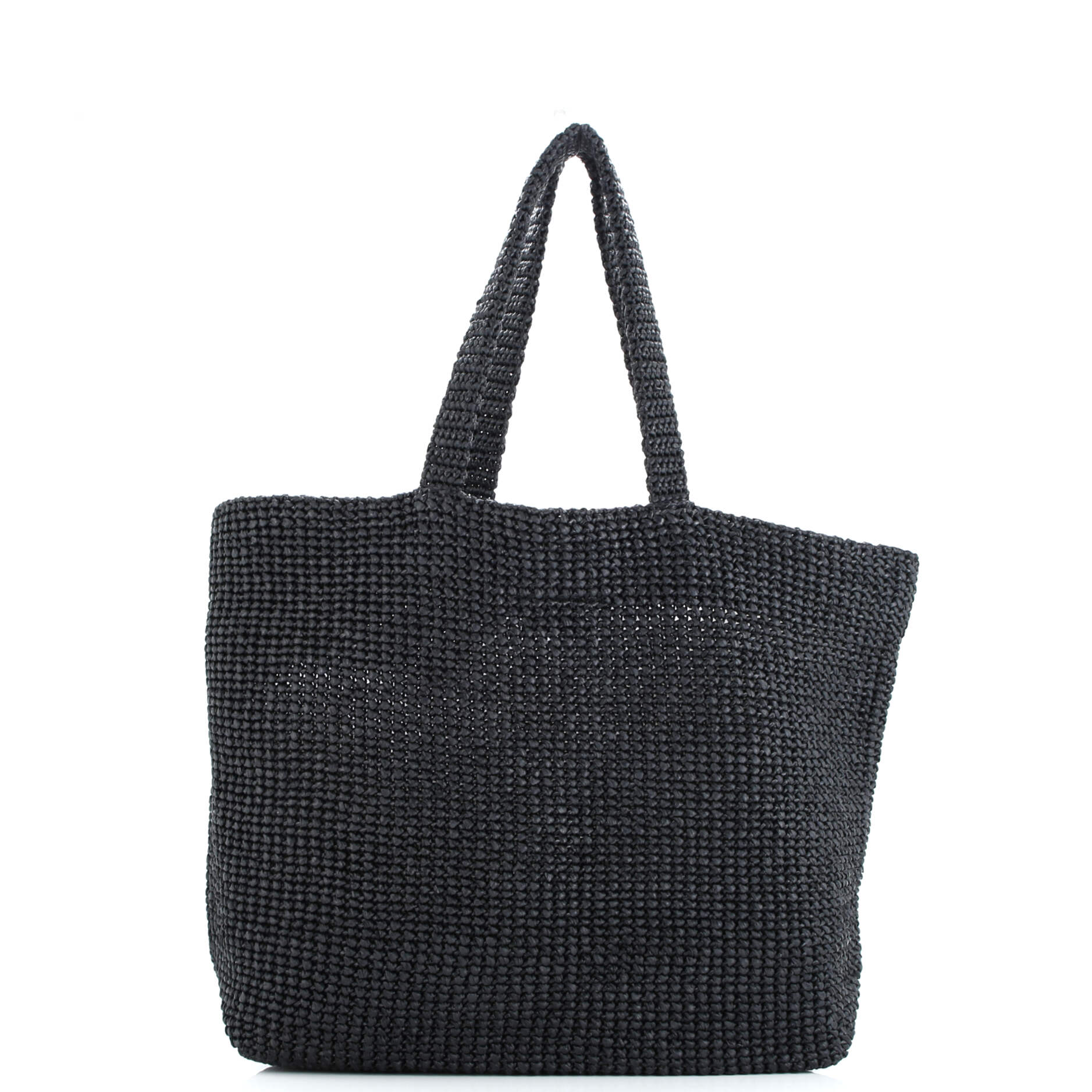 Prada Logo Tote Raffia Large