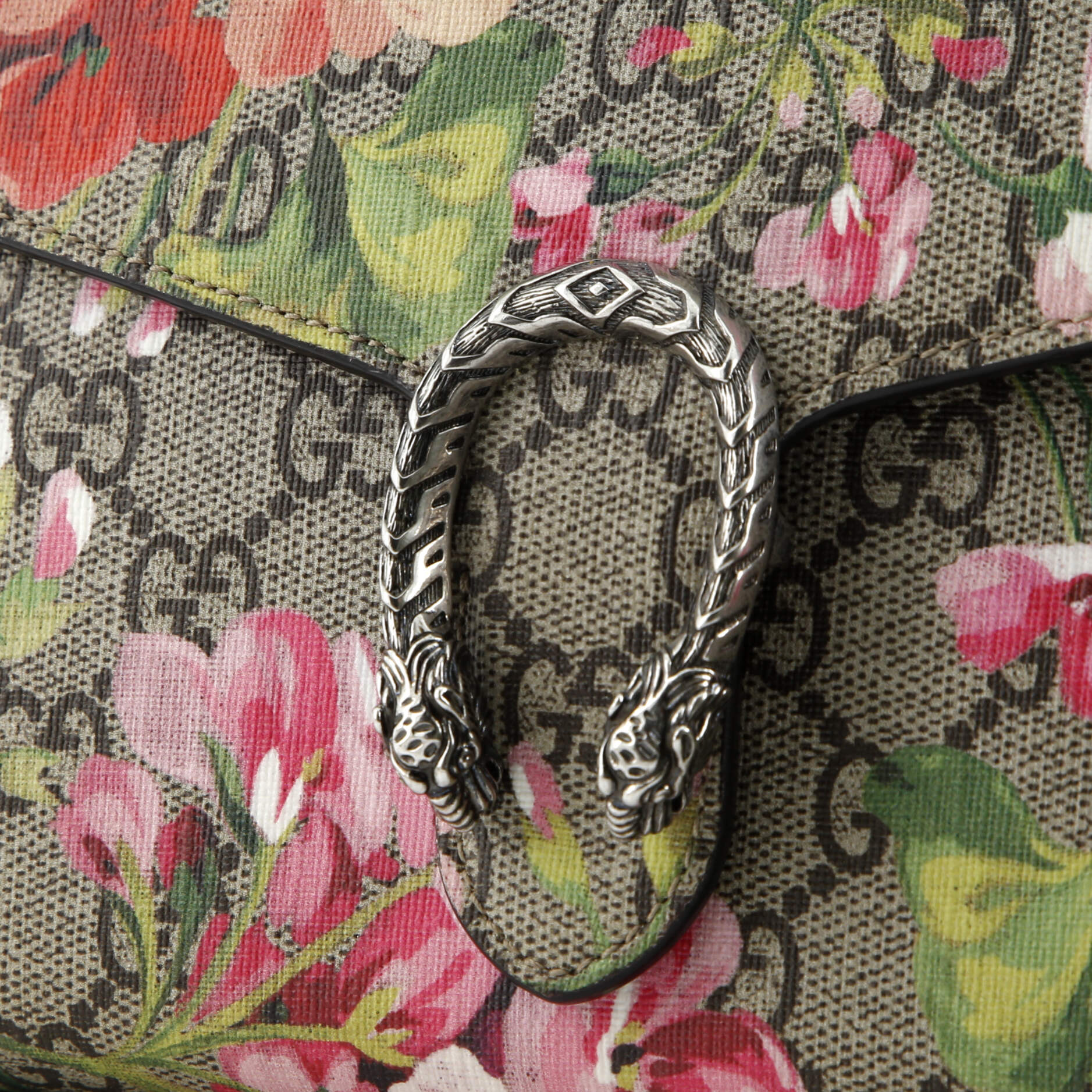 Gucci Dionysus Chain Wallet Blooms Print GG Coated Canvas Small