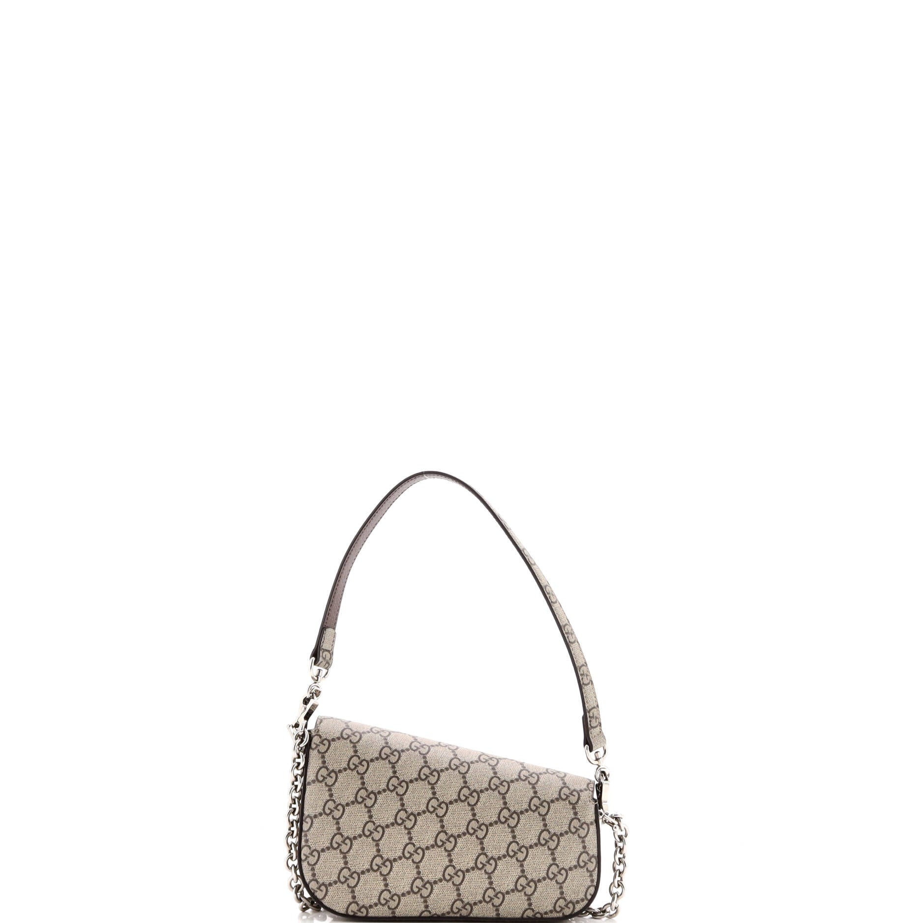 Gucci Horsebit 1955 Asymmetric Shoulder Bag GG Coated Canvas Mini