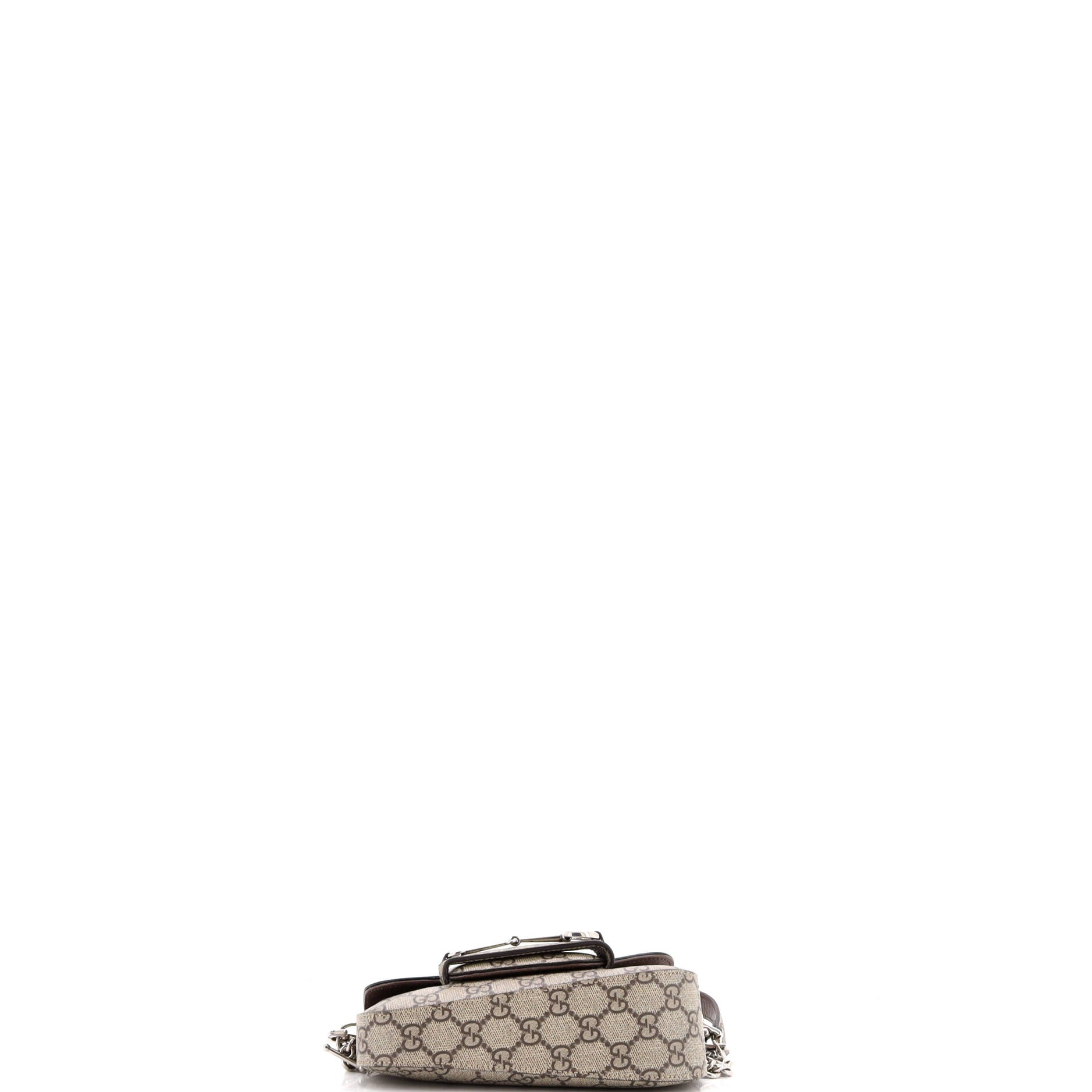 Gucci Horsebit 1955 Asymmetric Shoulder Bag GG Coated Canvas Mini
