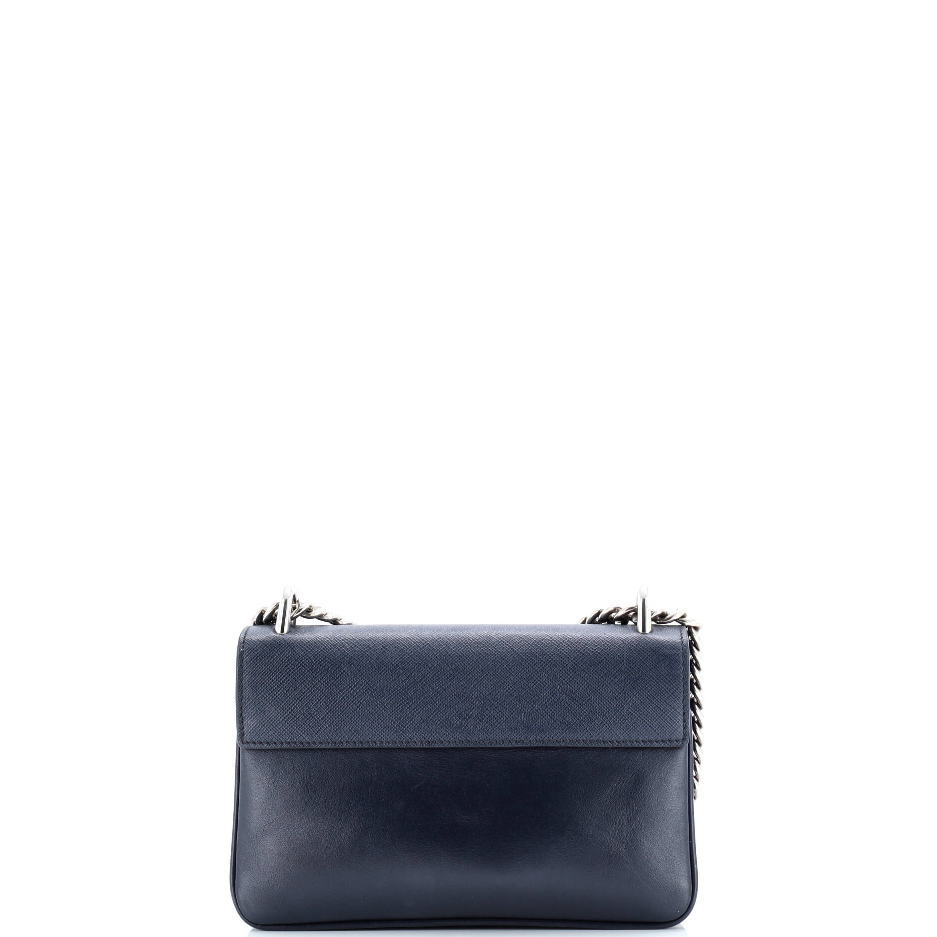 Prada Chain Flap Crossbody Bag Saffiano and Soft Calf Small