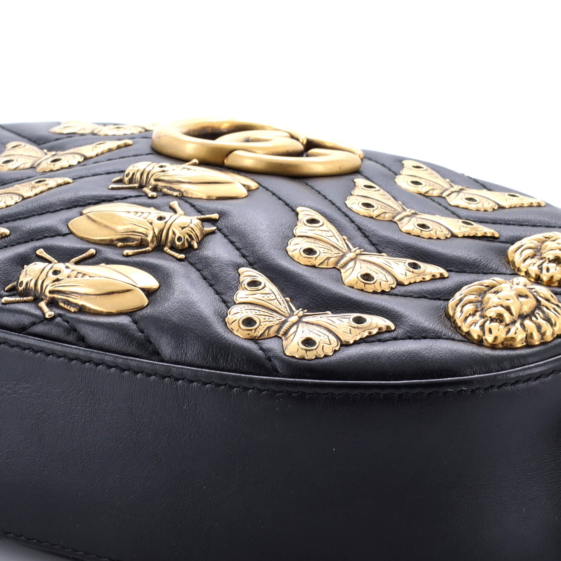 Gucci GG Marmont Belt Bag Embellished Matelasse Leather