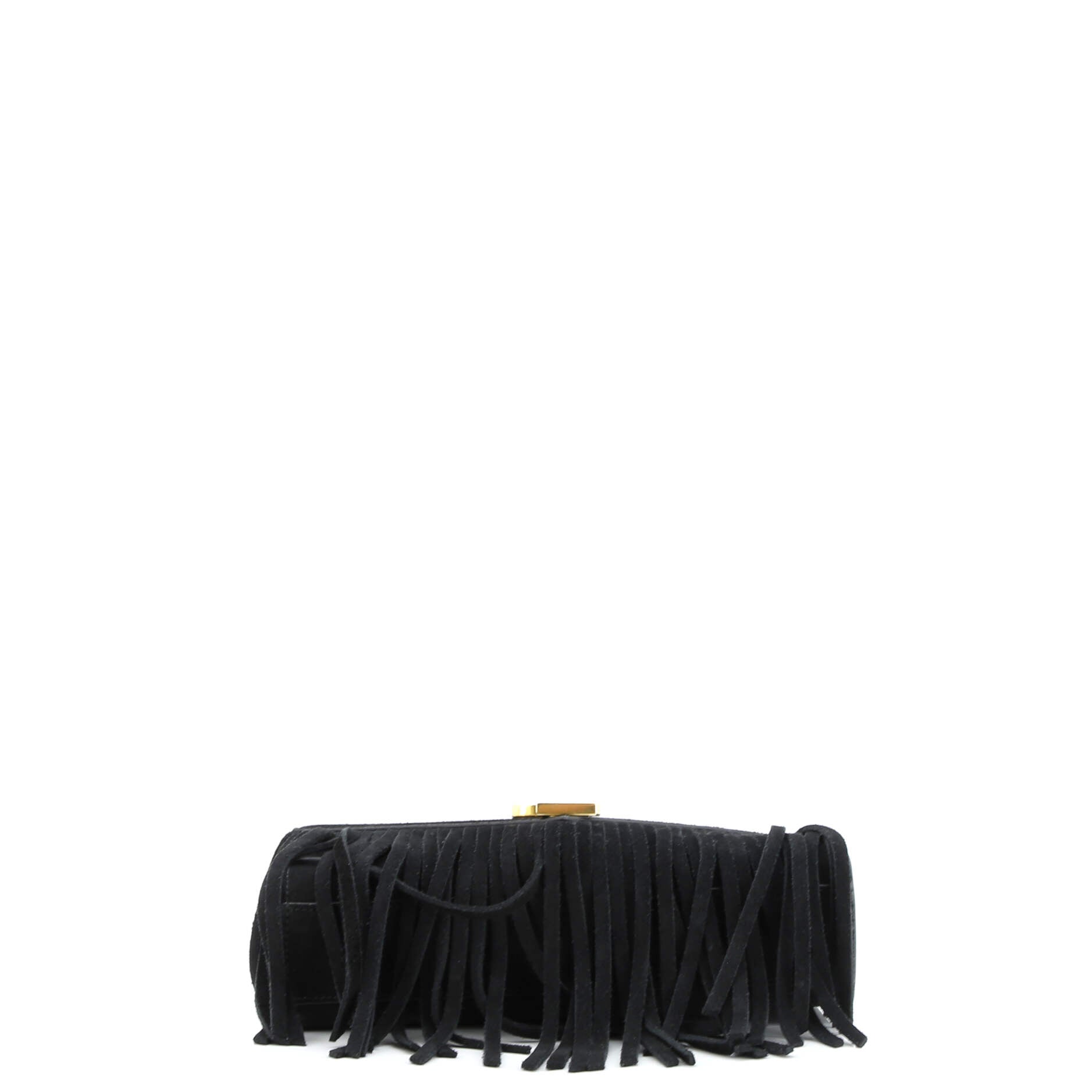 Saint Laurent Classic Monogram Fringe Crossbody Bag Suede Small