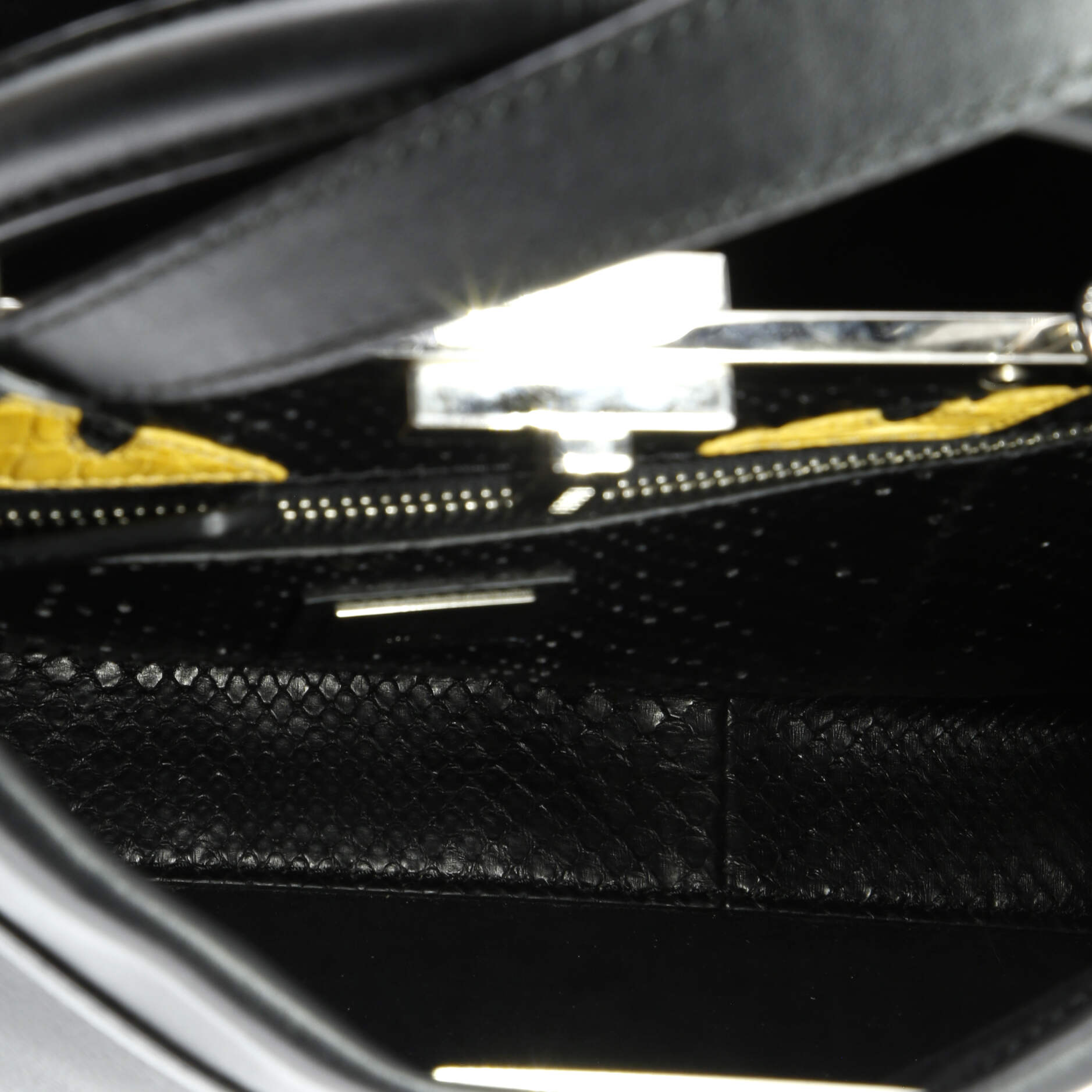 Fendi Monster Peekaboo Bag Calfskin and Python Regular