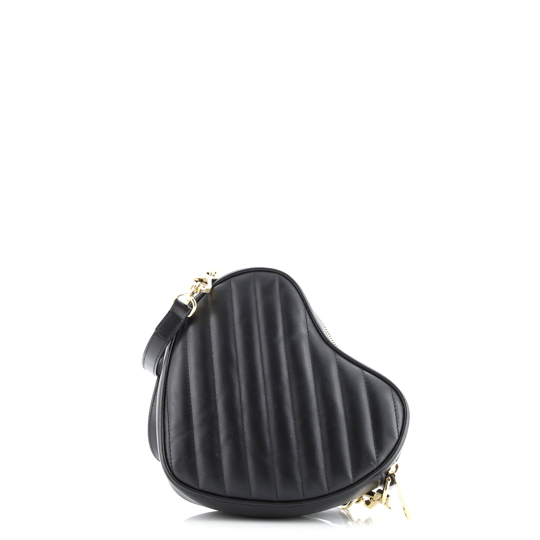 Gucci Interlocking G Heart Shoulder Bag Diagonal Quilted Leather Mini