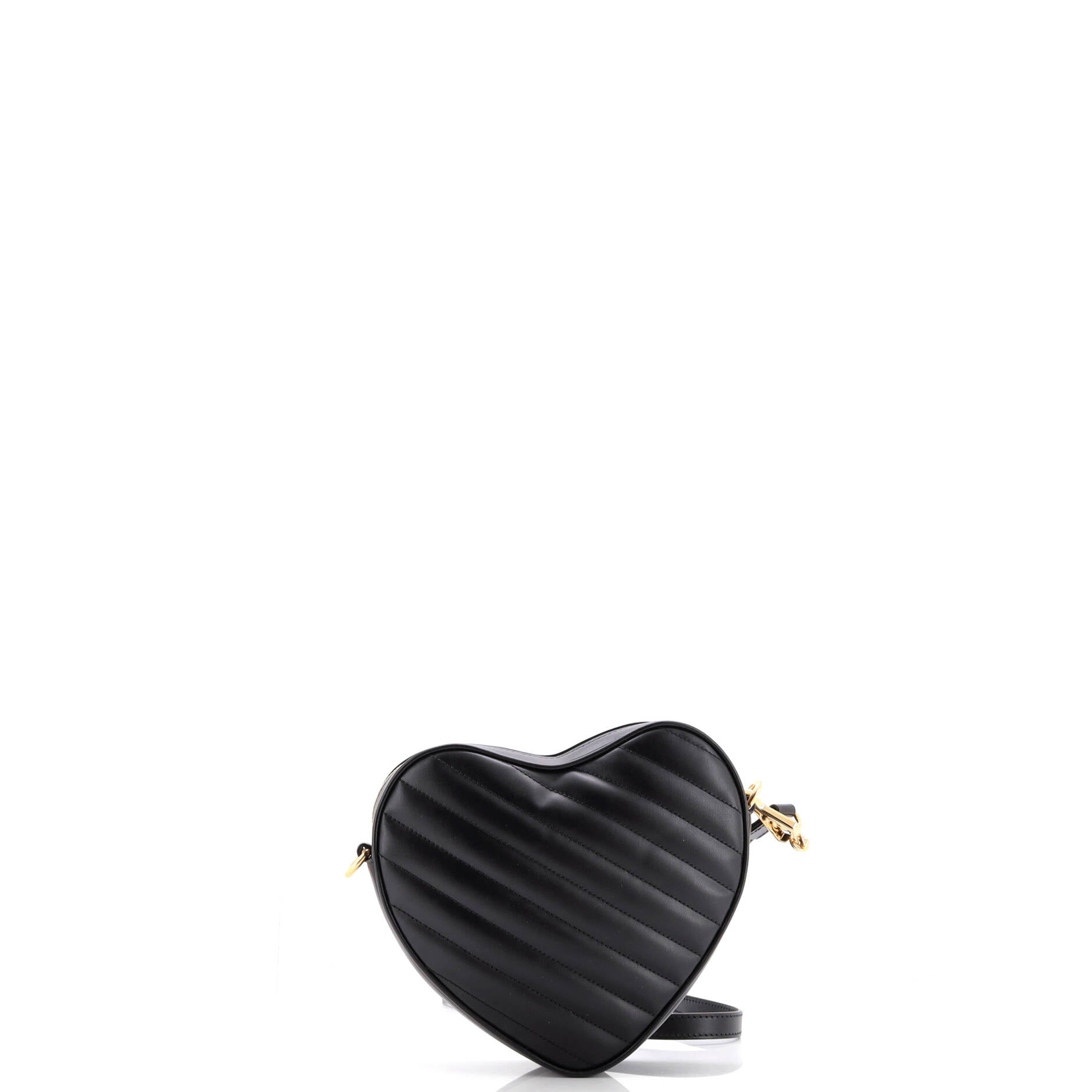 Gucci Interlocking G Heart Shoulder Bag Diagonal Quilted Leather Mini