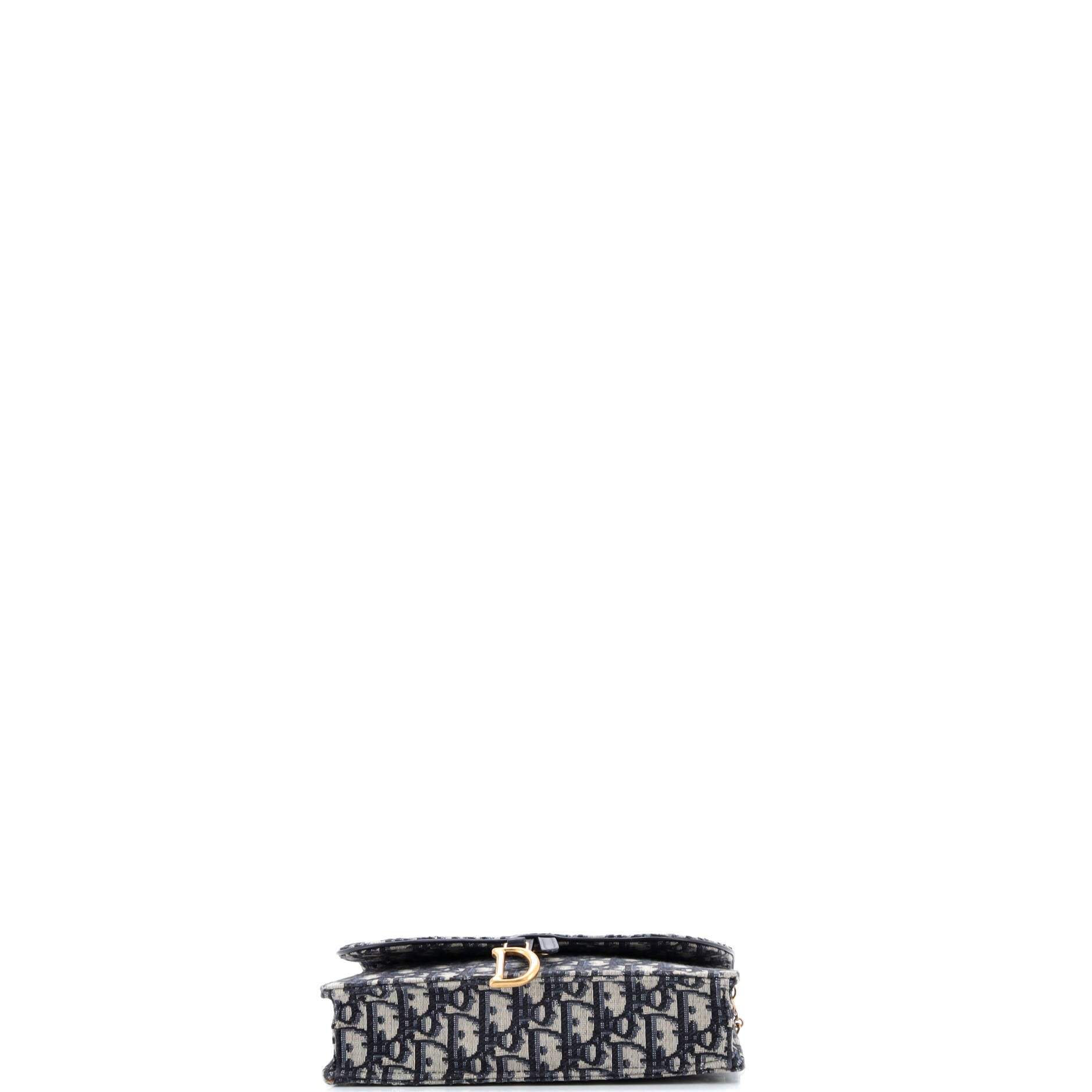 Christian Dior Saddle Chain Clutch Oblique Canvas