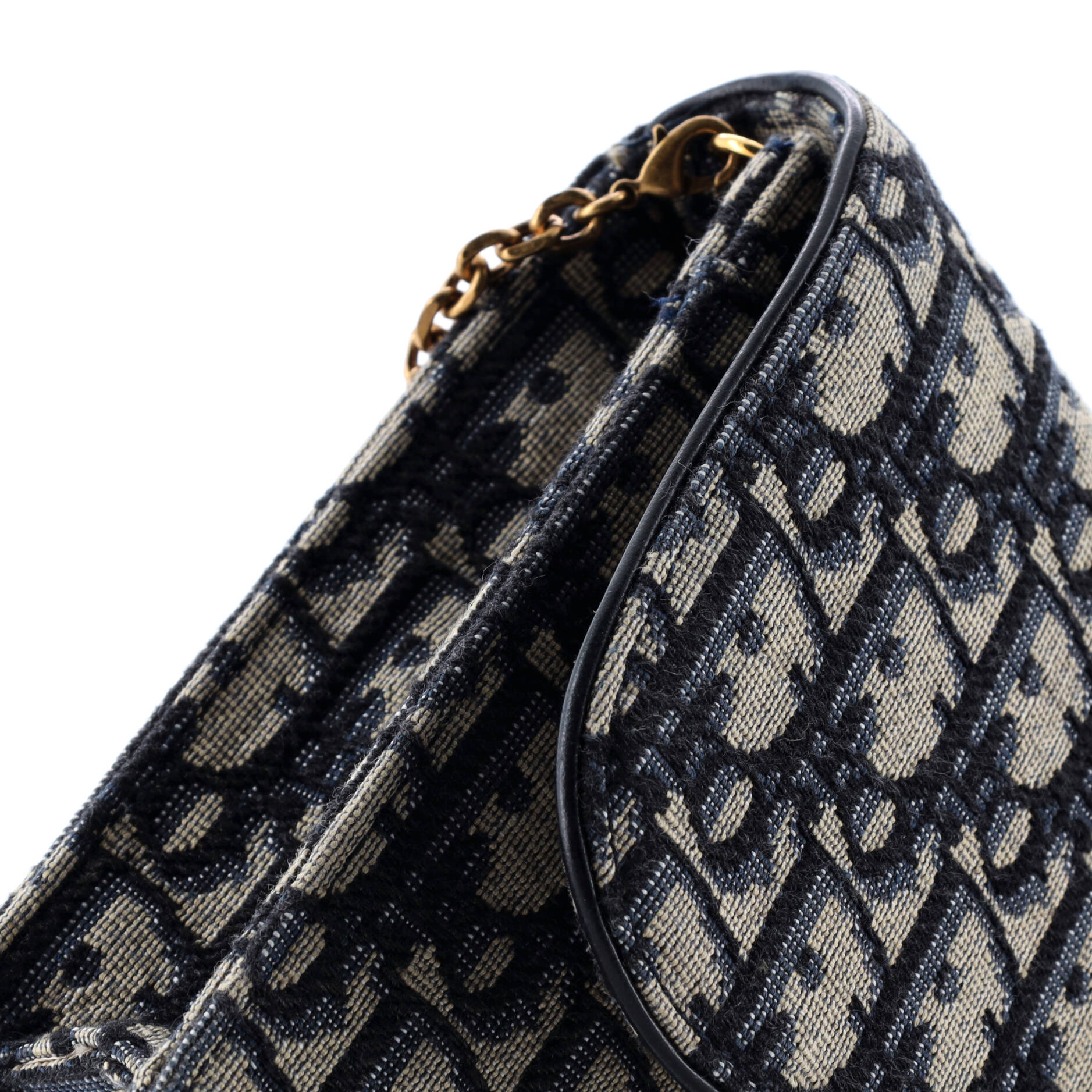 Christian Dior Saddle Chain Clutch Oblique Canvas