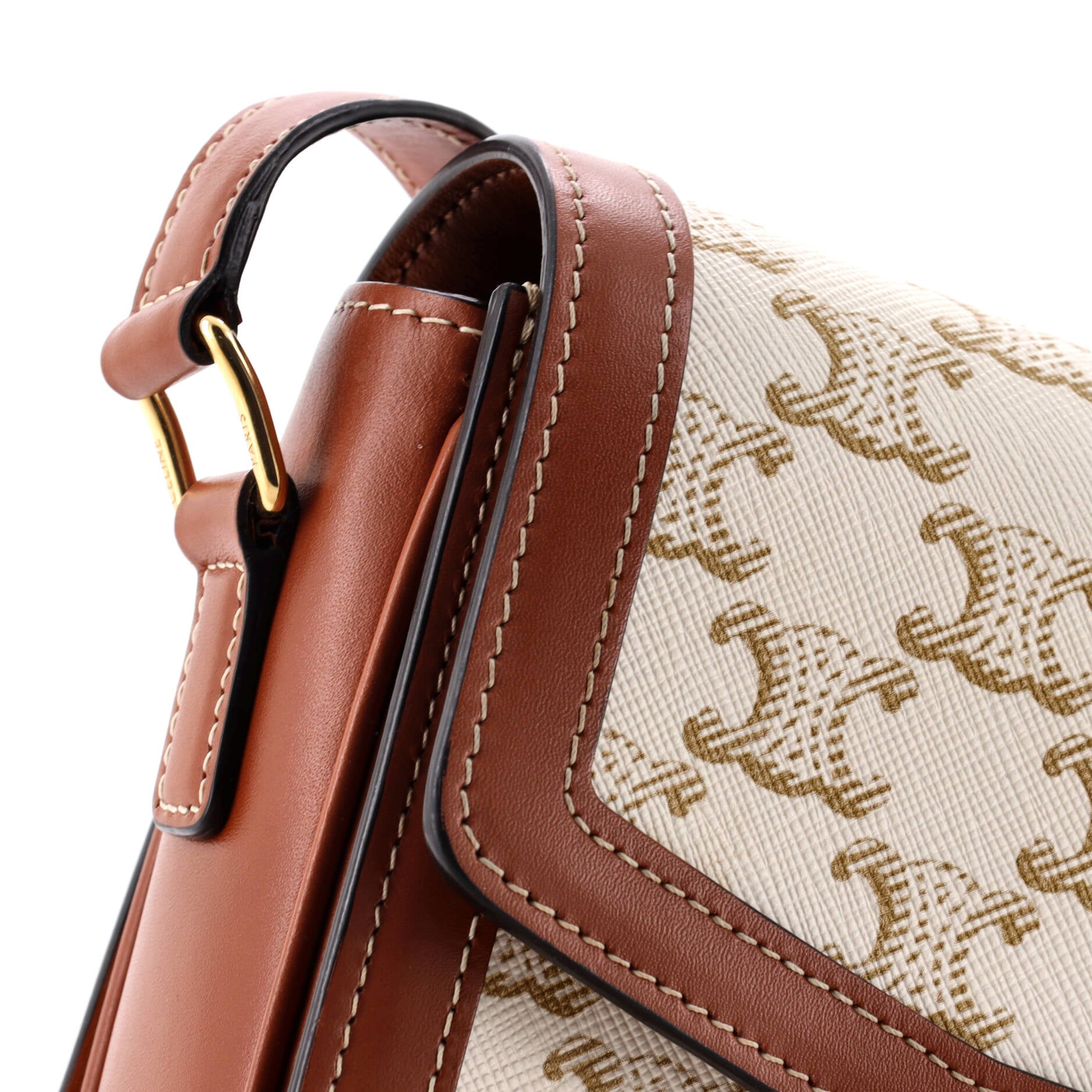 Celine Triomphe Shoulder Bag Triomphe Coated Canvas Teen
