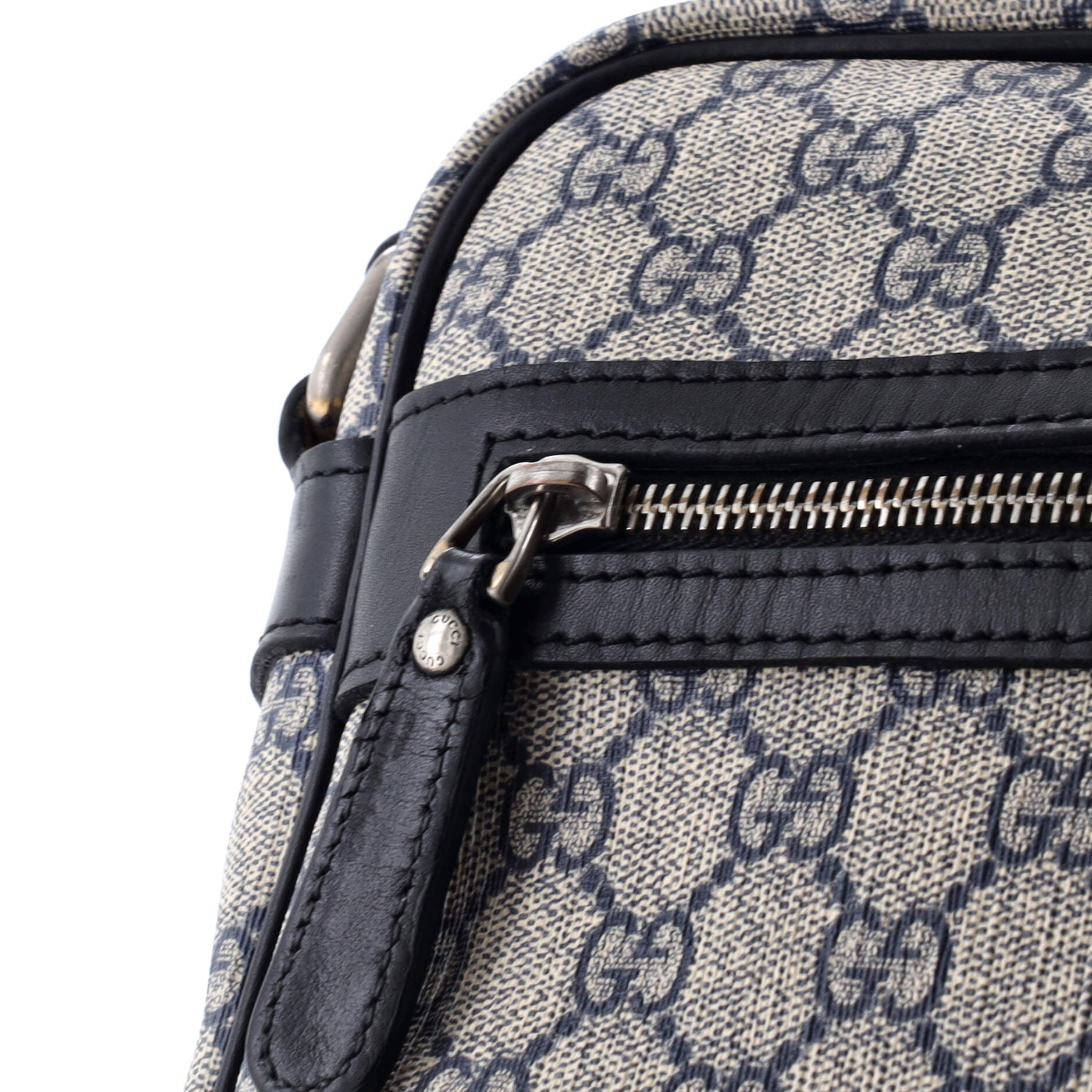Gucci Front Zip Messenger GG Coated Canvas Medium