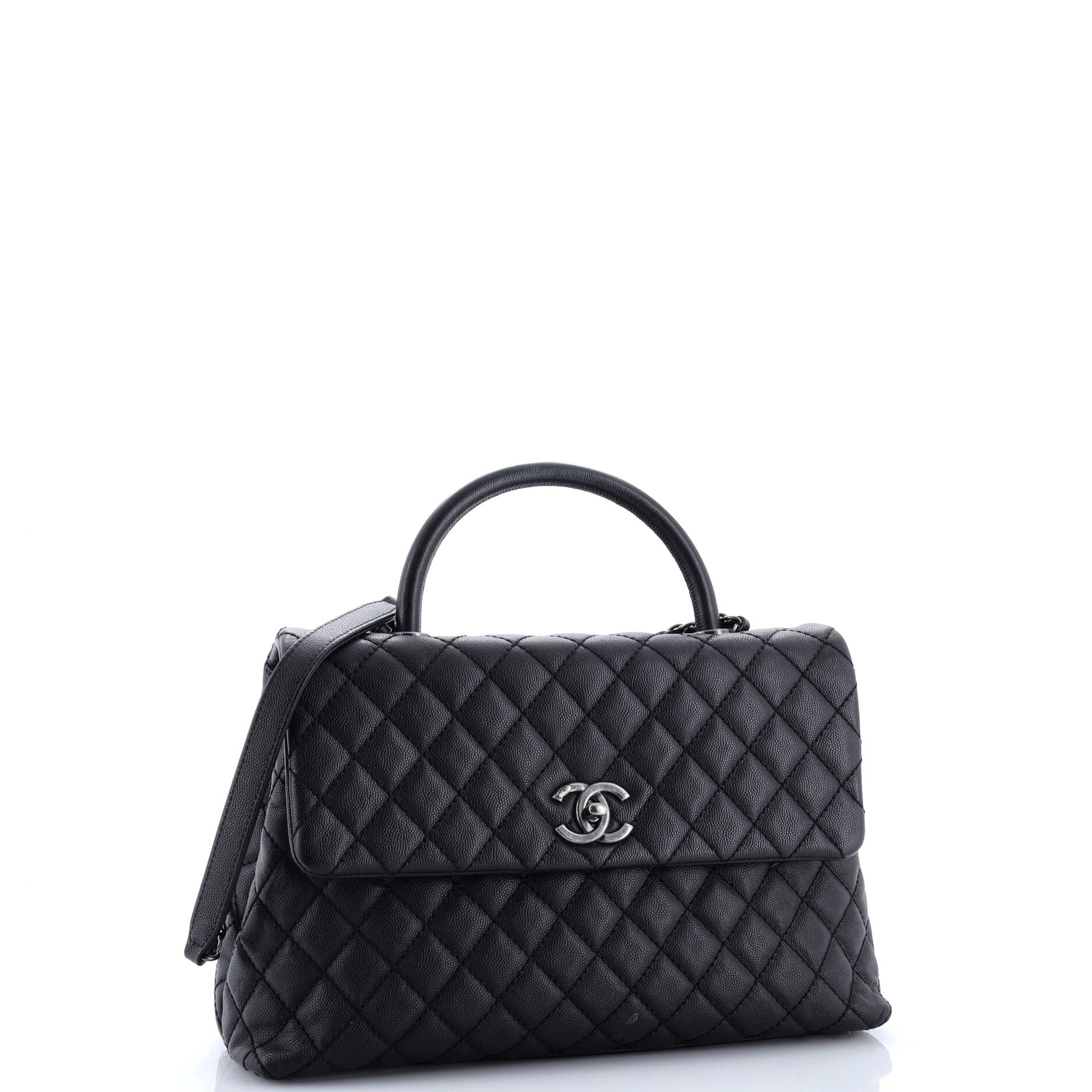 Chanel Coco Top Handle Bag Quilted Caviar Medium