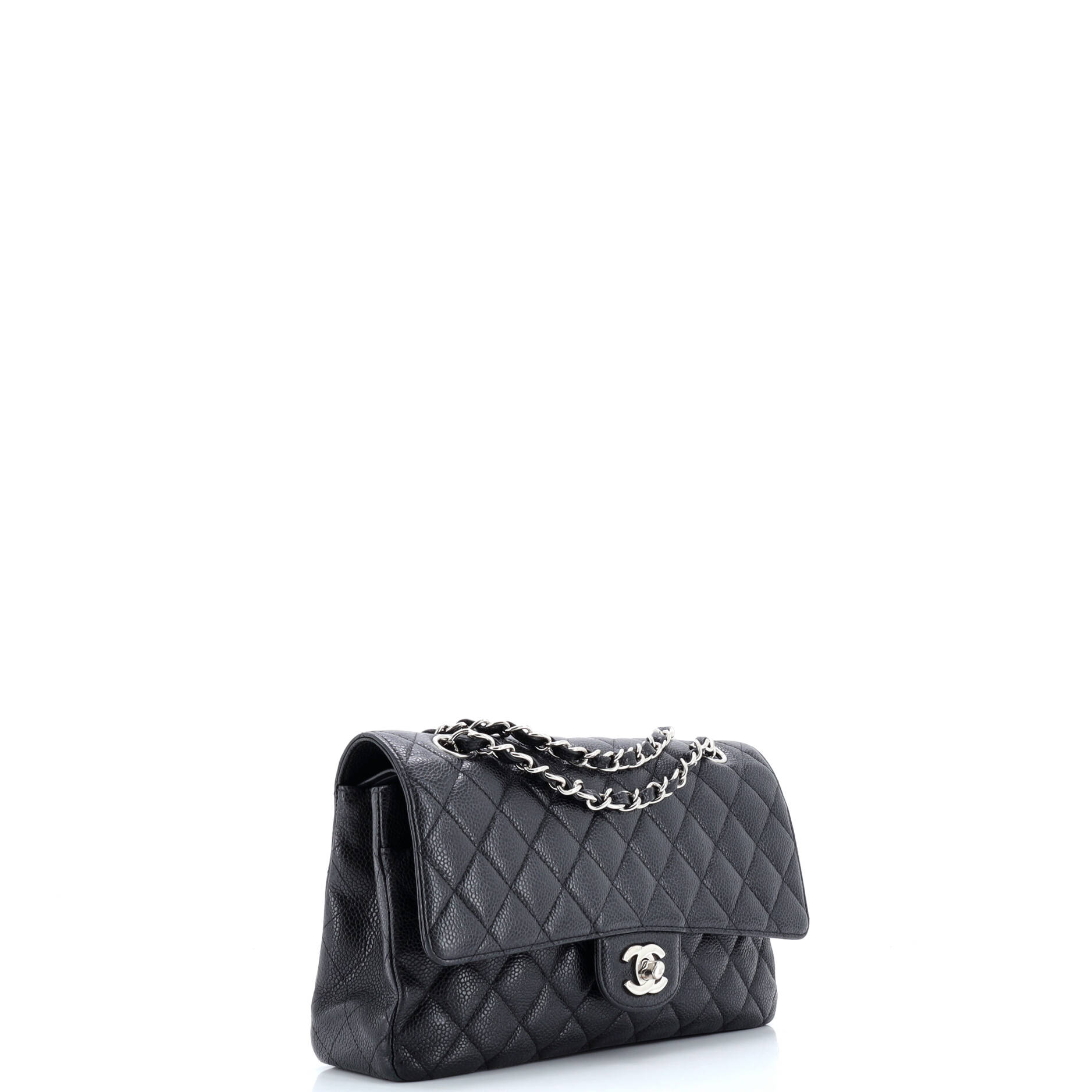 Chanel Classic Double Flap Bag Quilted Caviar Medium