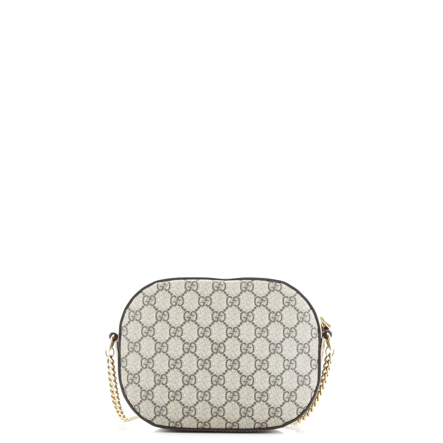 Gucci Chain Crossbody Bag Embroidered GG Coated Canvas Mini