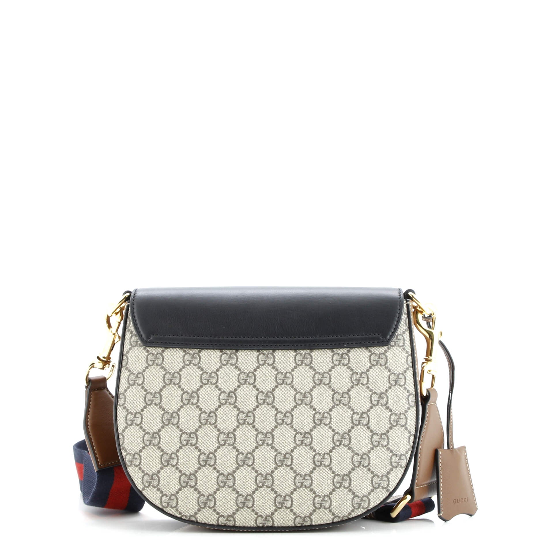 Gucci Padlock Saddle Shoulder Bag GG Coated Canvas and Leather Medium
