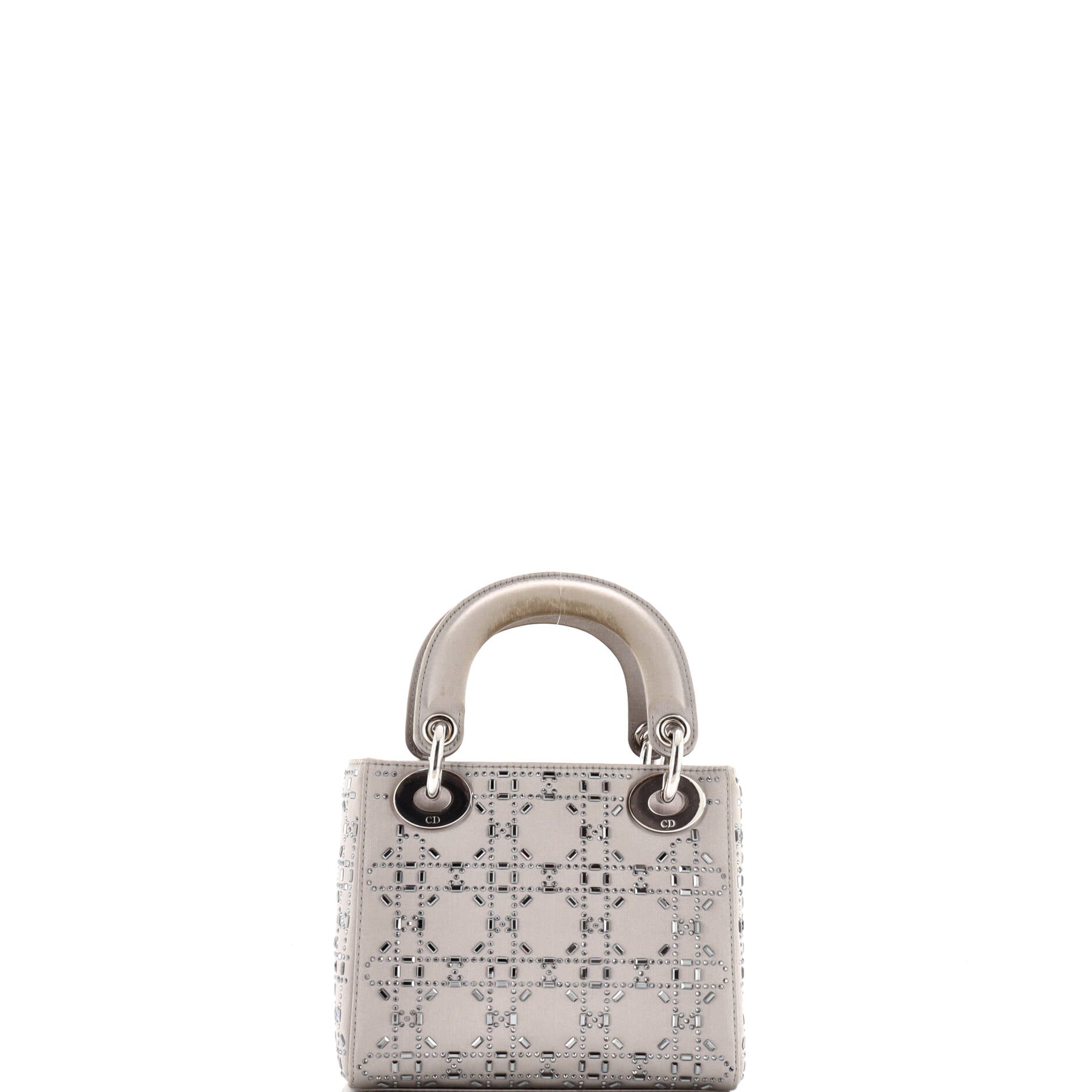 Christian Dior Lady Dior Bag Crystal Embellished Cannage Quilt Satin Mini