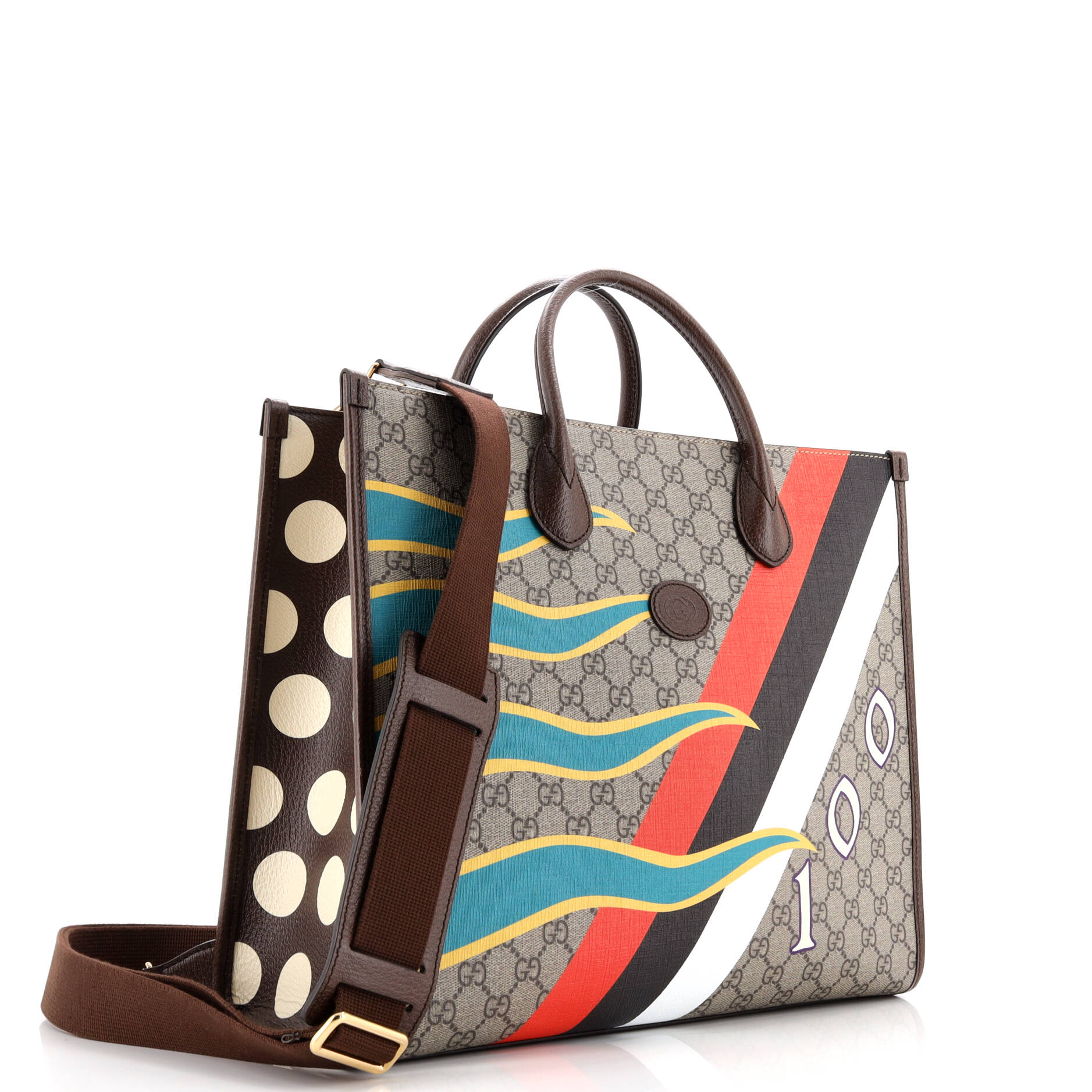 Gucci Interlocking G Patch Convertible Tote Printed GG Coated Canvas Medium