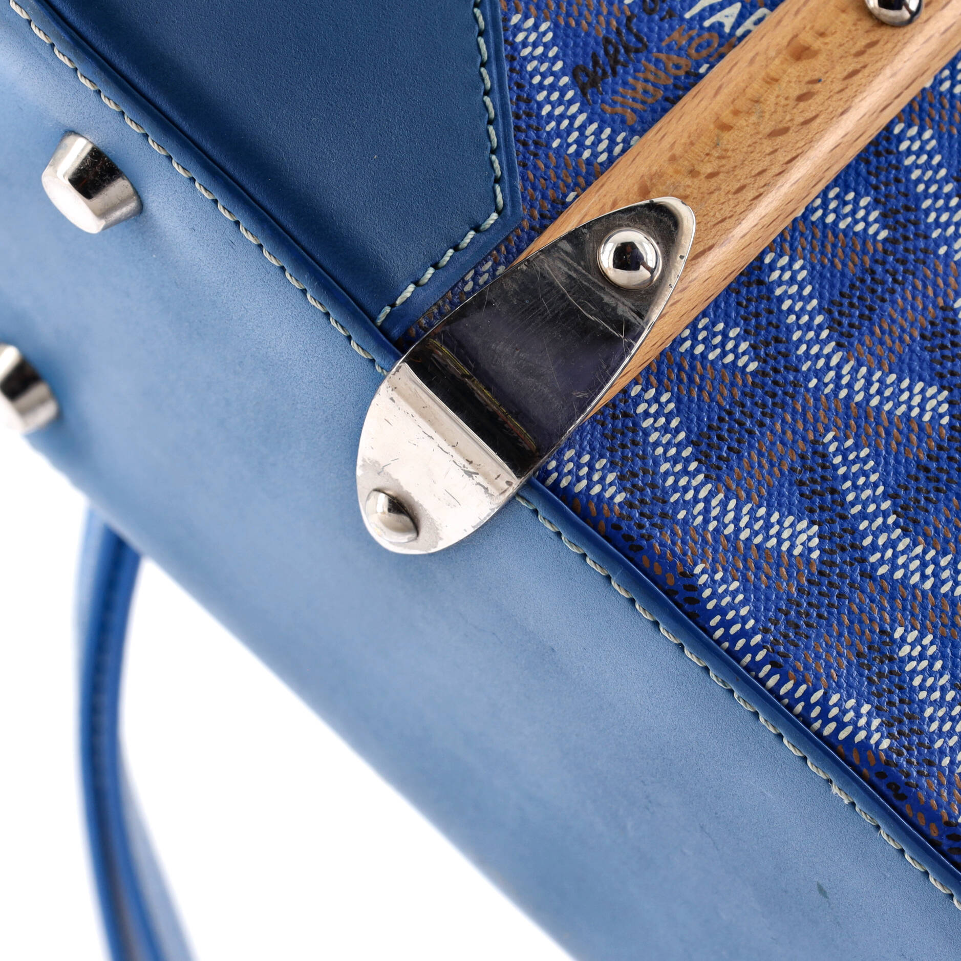 Goyard Saigon Top Handle Bag Coated Canvas with Leather PM