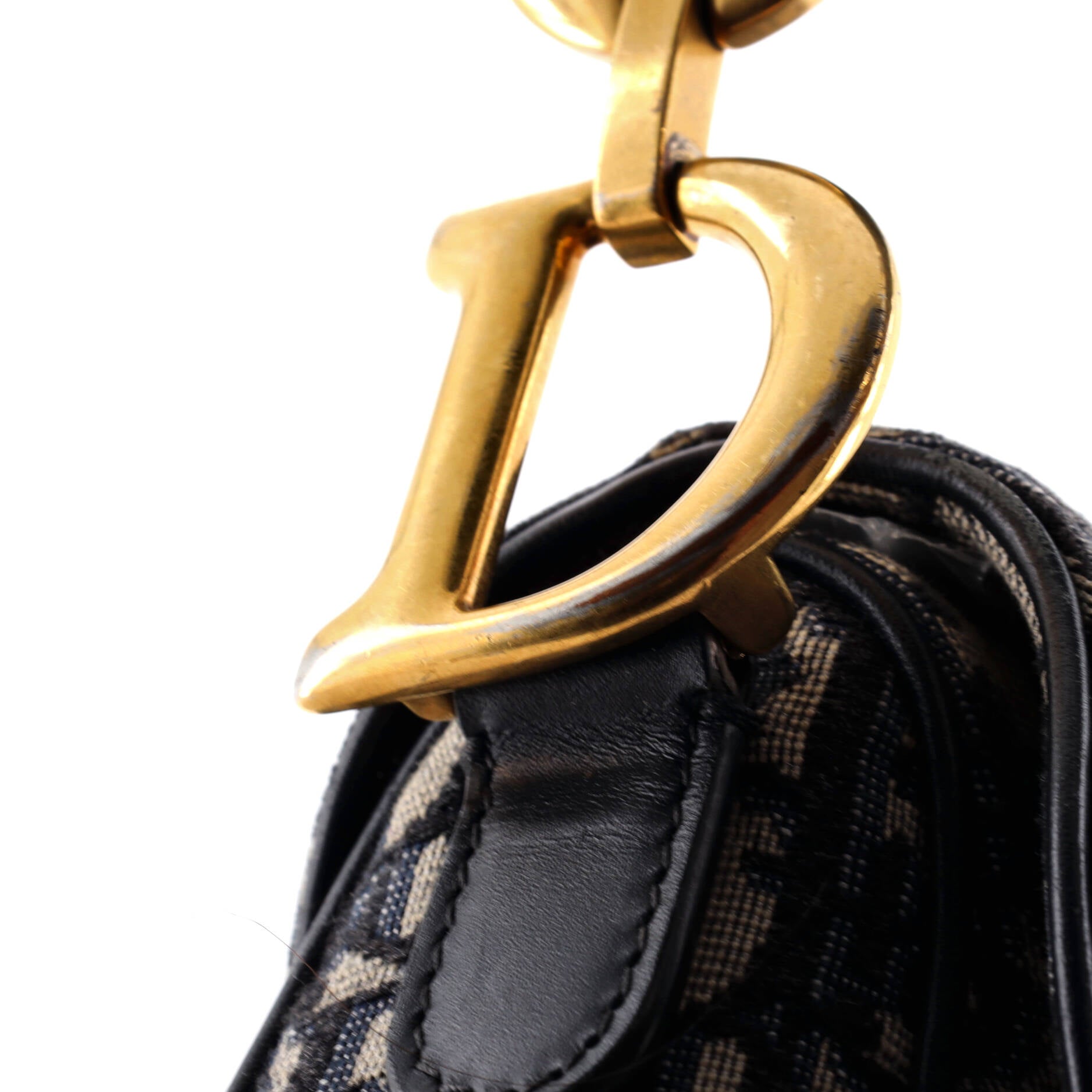Christian Dior Saddle Handbag Oblique Canvas Medium