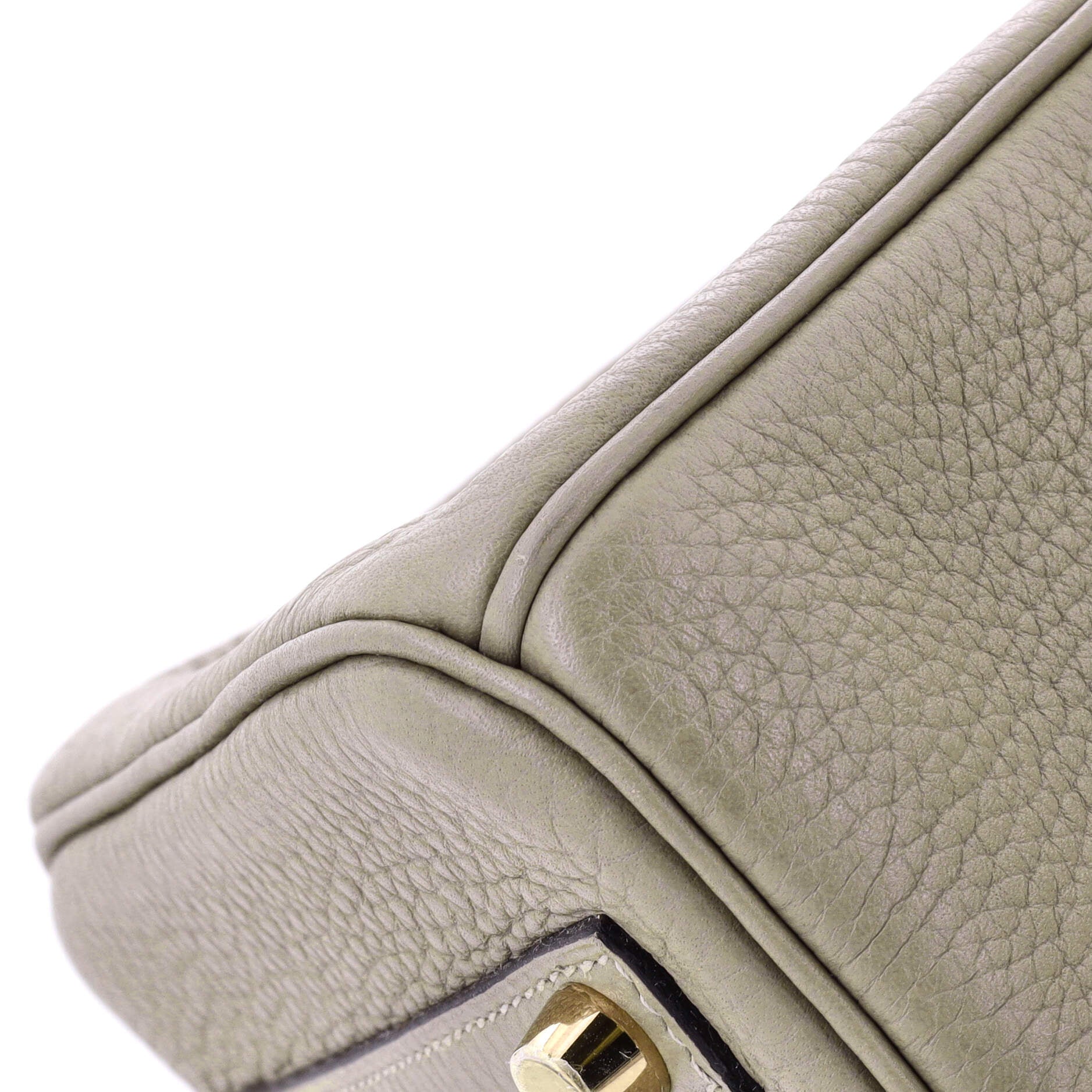 Hermes Birkin Handbag Green Clemence with Gold Hardware 30