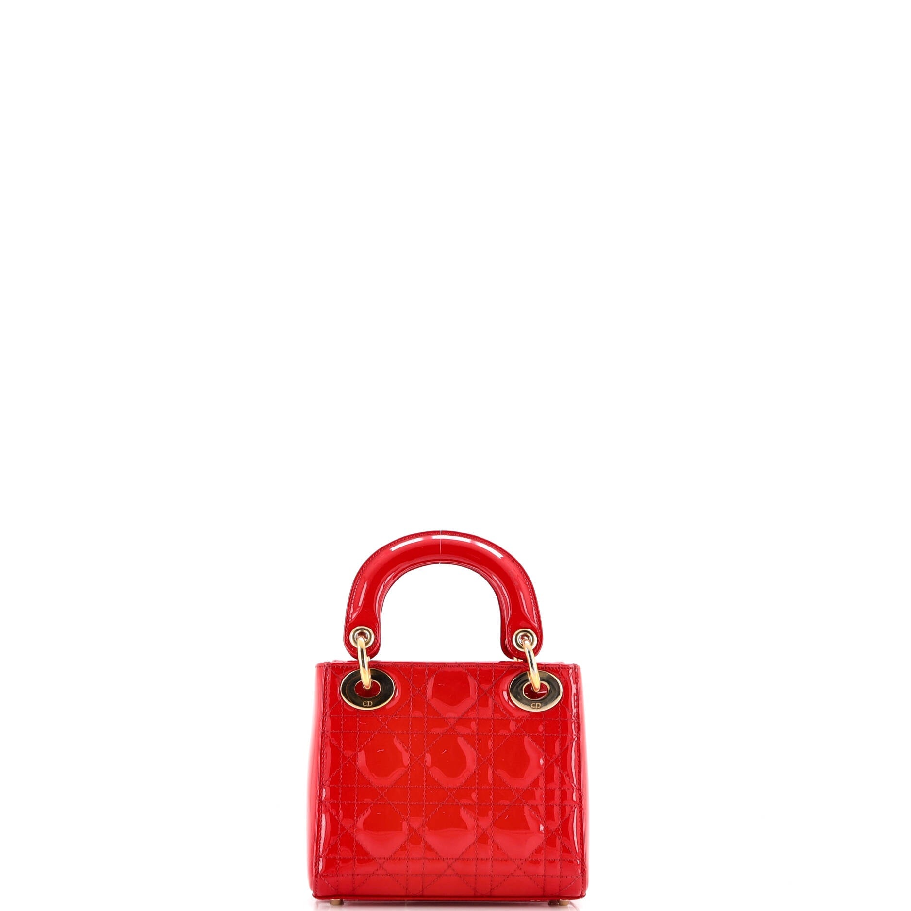 Christian Dior Lady Dior Bag Cannage Quilt Patent Mini