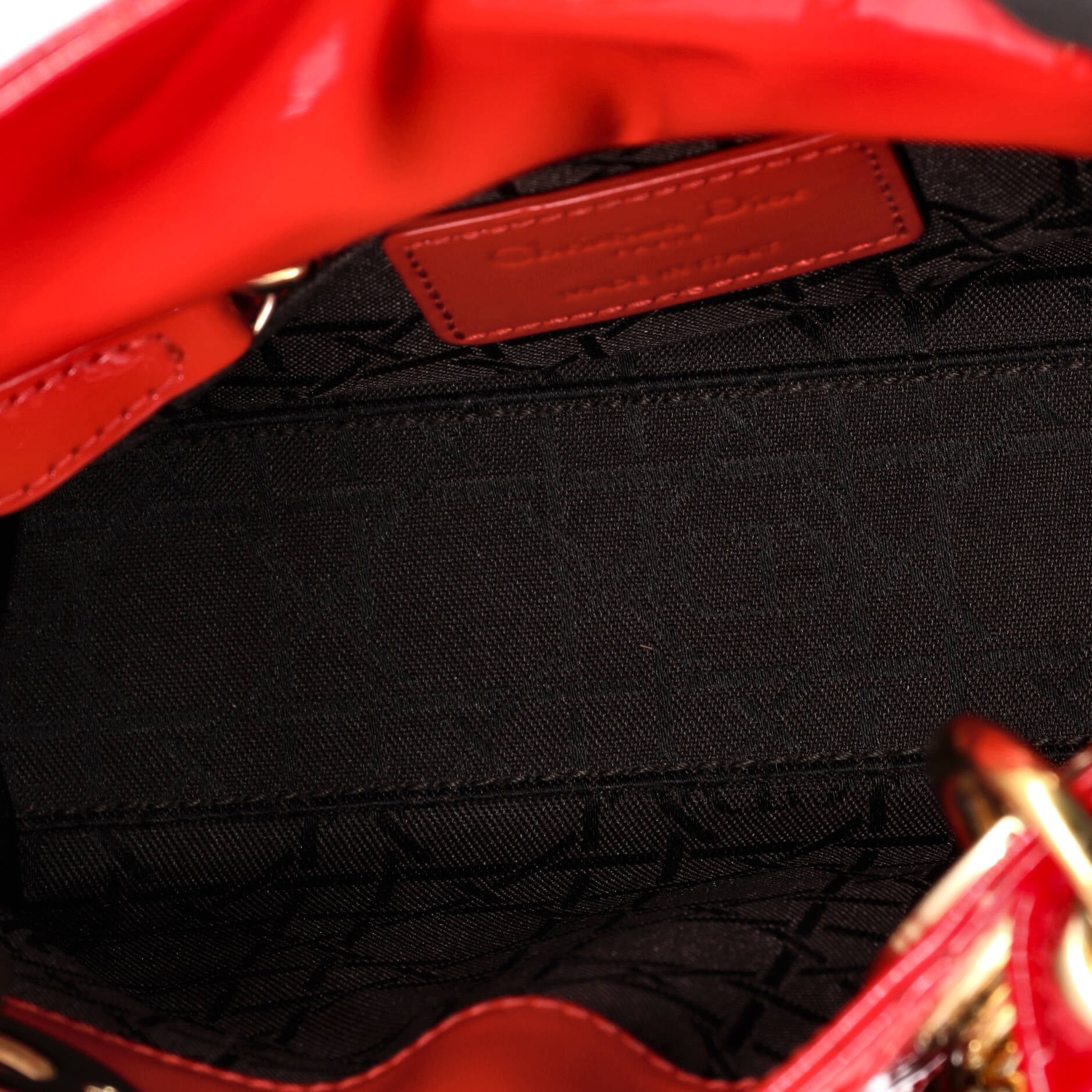Christian Dior Lady Dior Bag Cannage Quilt Patent Mini
