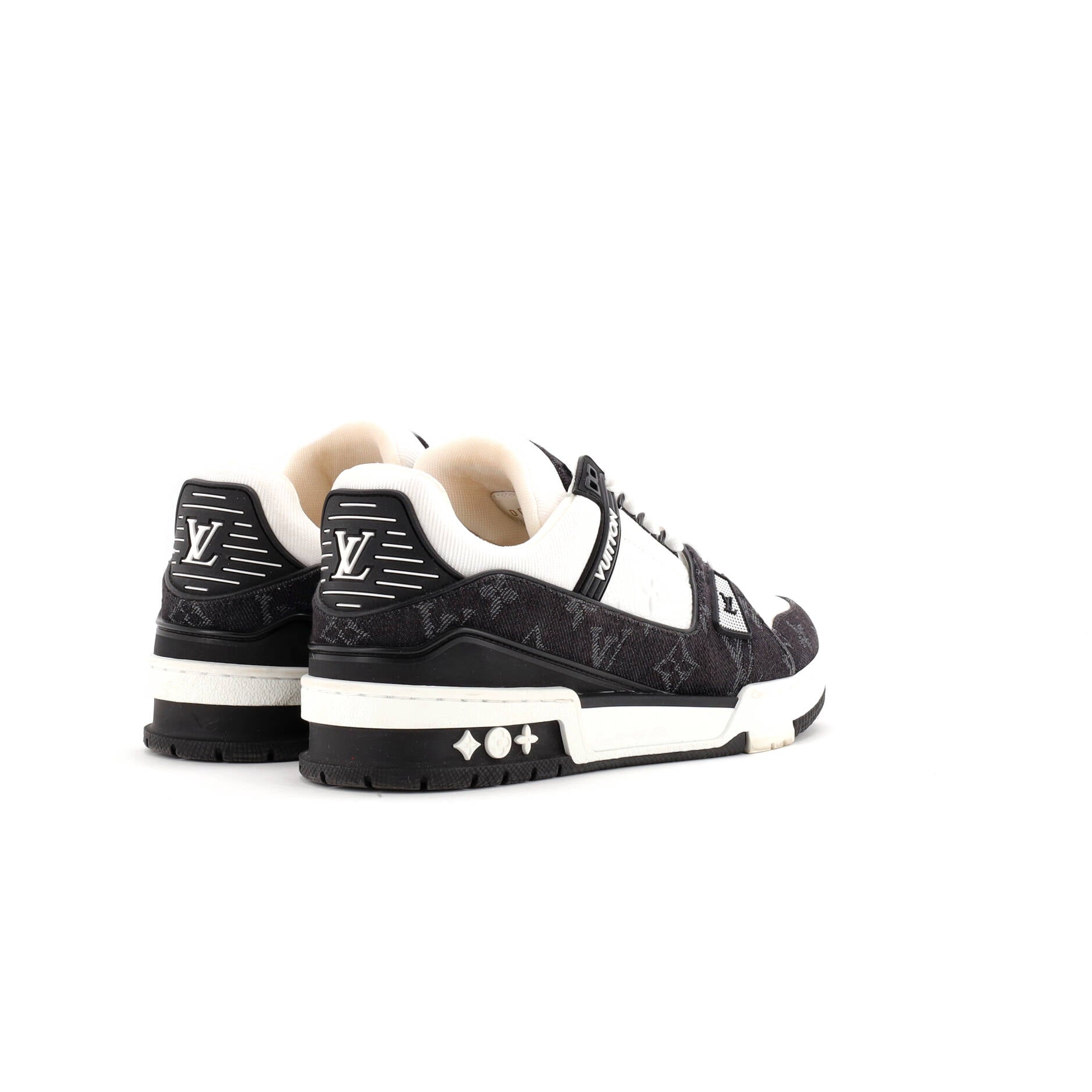 Louis Vuitton Men's LV Trainer Sneakers Monogram Empreinte Leather and Monogram Denim