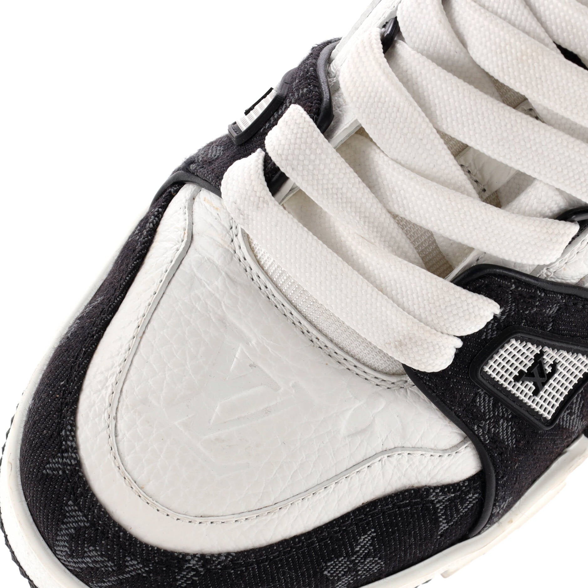 Louis Vuitton Men's LV Trainer Sneakers Monogram Empreinte Leather and Monogram Denim