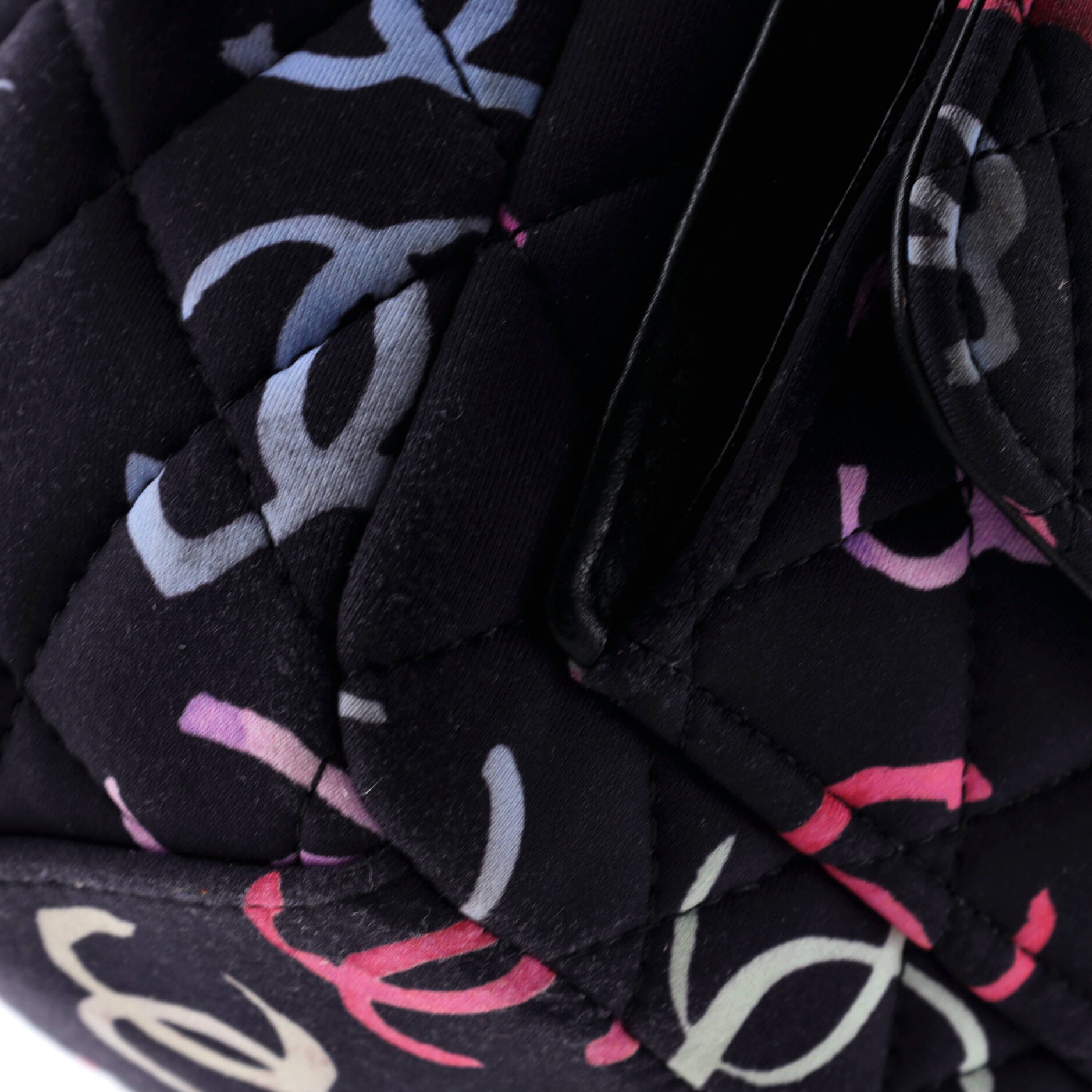 Chanel Classic CC Chain Pocket Backpack Quilted CC Printed Fabric Mini