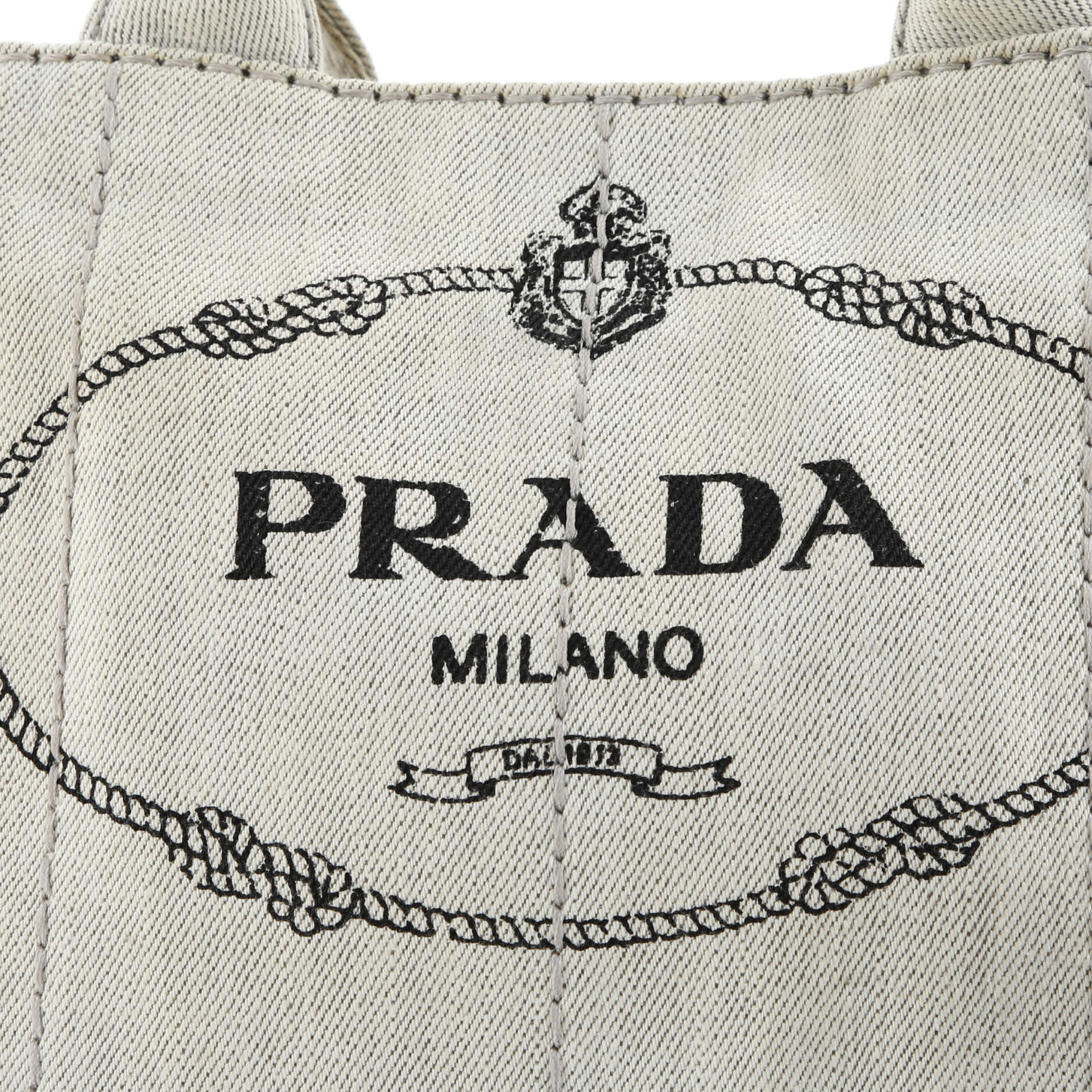 Prada Canapa Convertible Tote Denim Mini