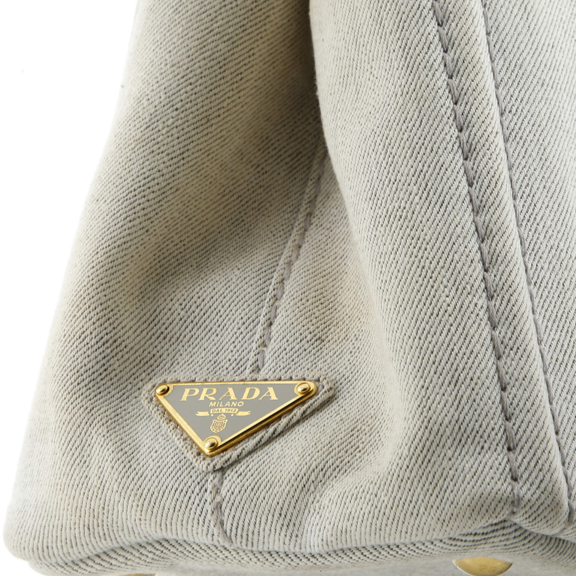 Prada Canapa Convertible Tote Denim Mini