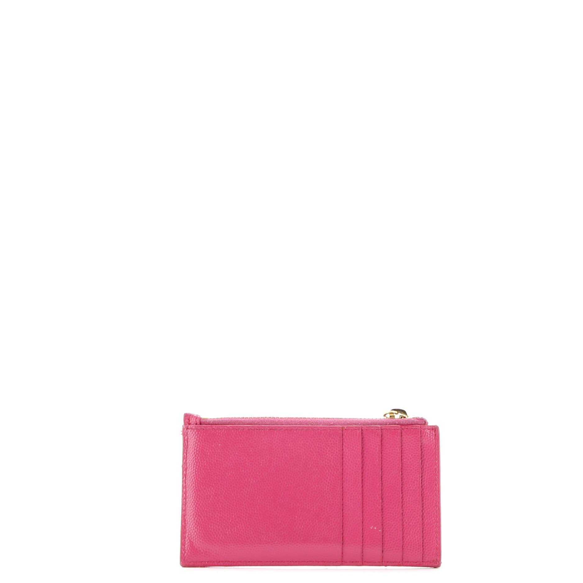 Saint Laurent Monogram Fragments Zip Card Holder Matelasse Chevron Leather