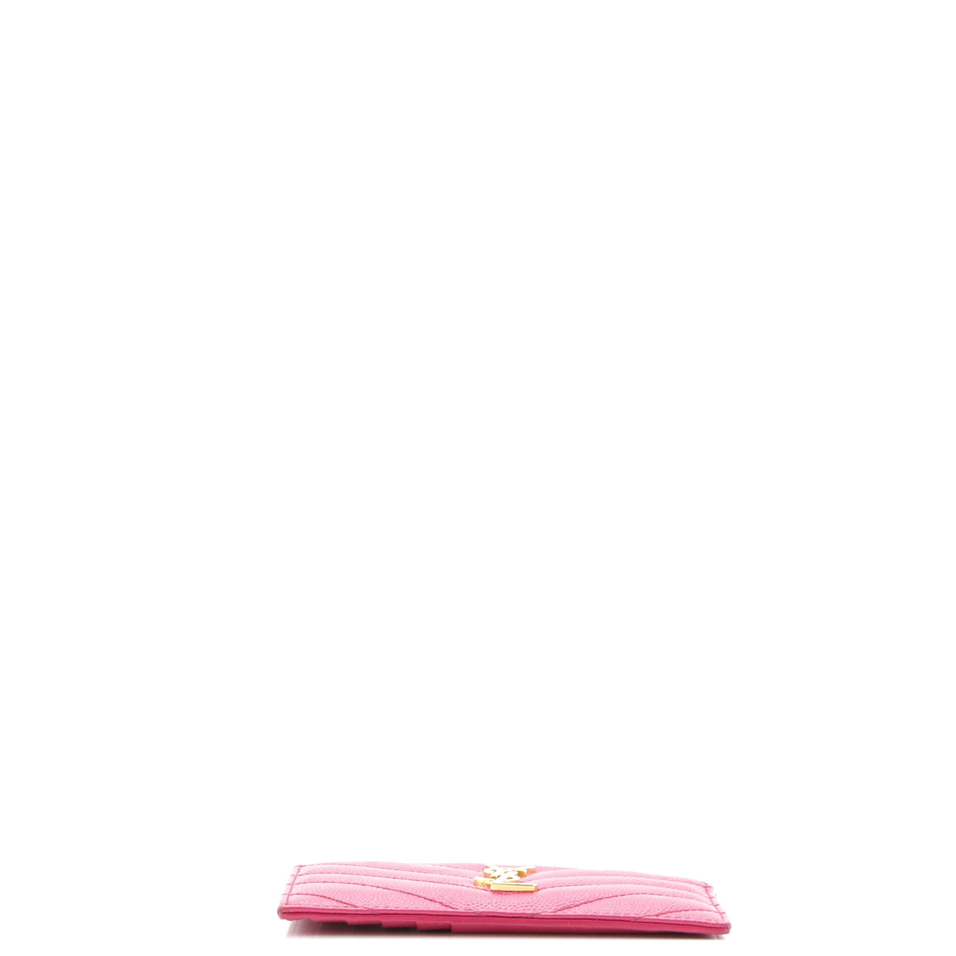 Saint Laurent Monogram Fragments Zip Card Holder Matelasse Chevron Leather