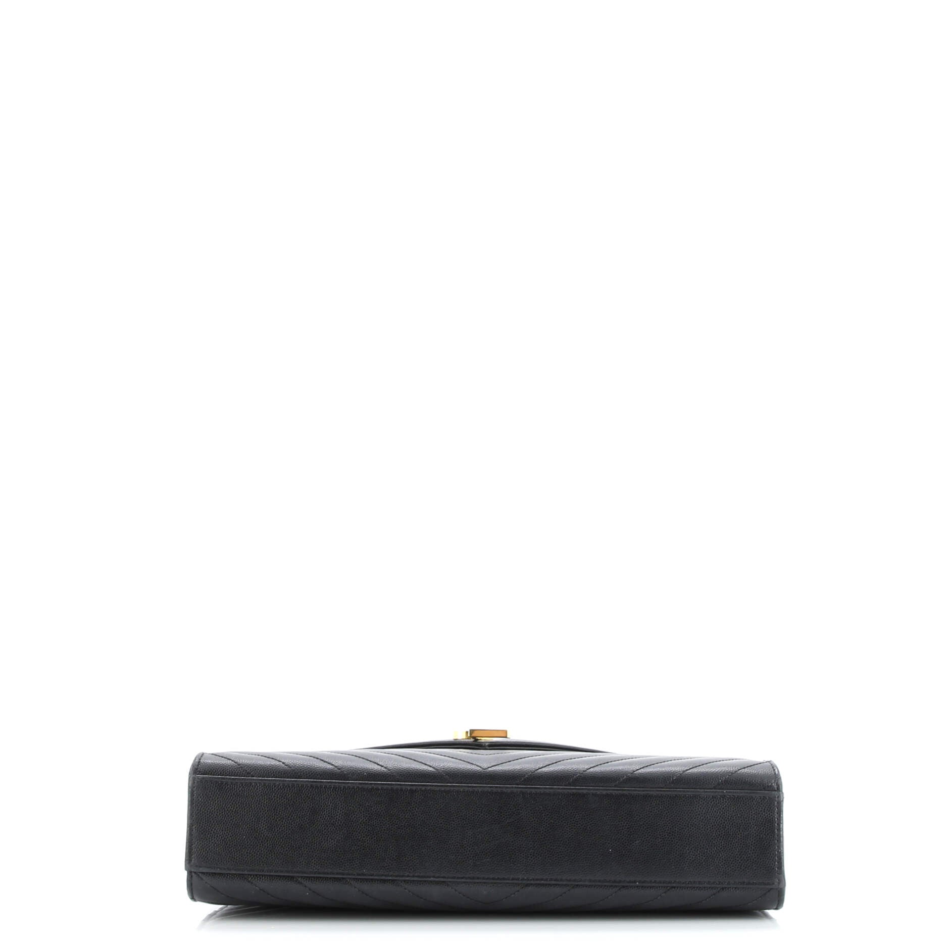 Saint Laurent Classic Monogram Envelope Satchel Matelasse Chevron Leather Large