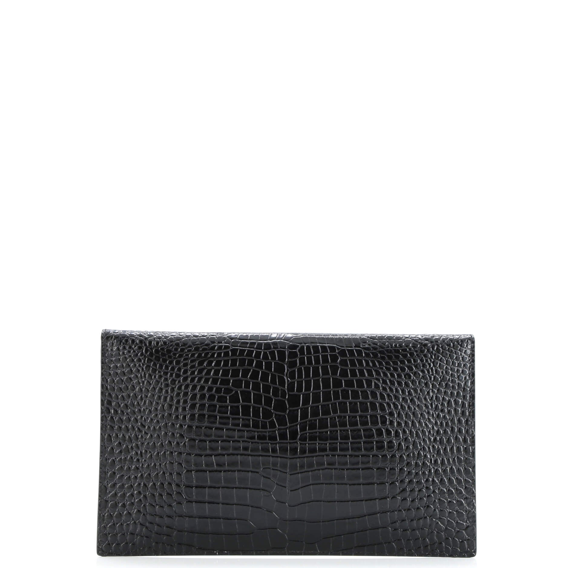 Saint Laurent Uptown Pouch Crocodile Embossed Leather