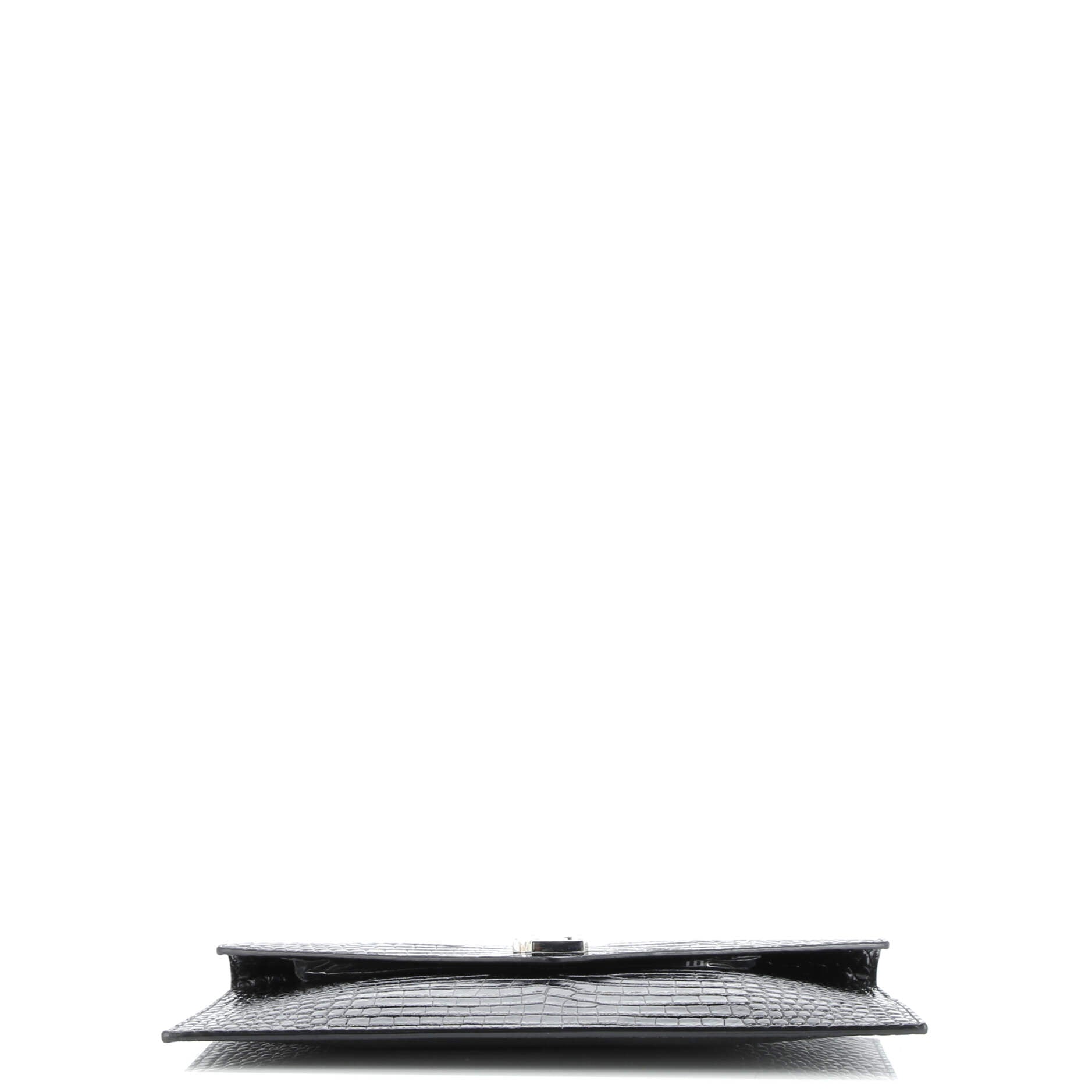 Saint Laurent Uptown Pouch Crocodile Embossed Leather